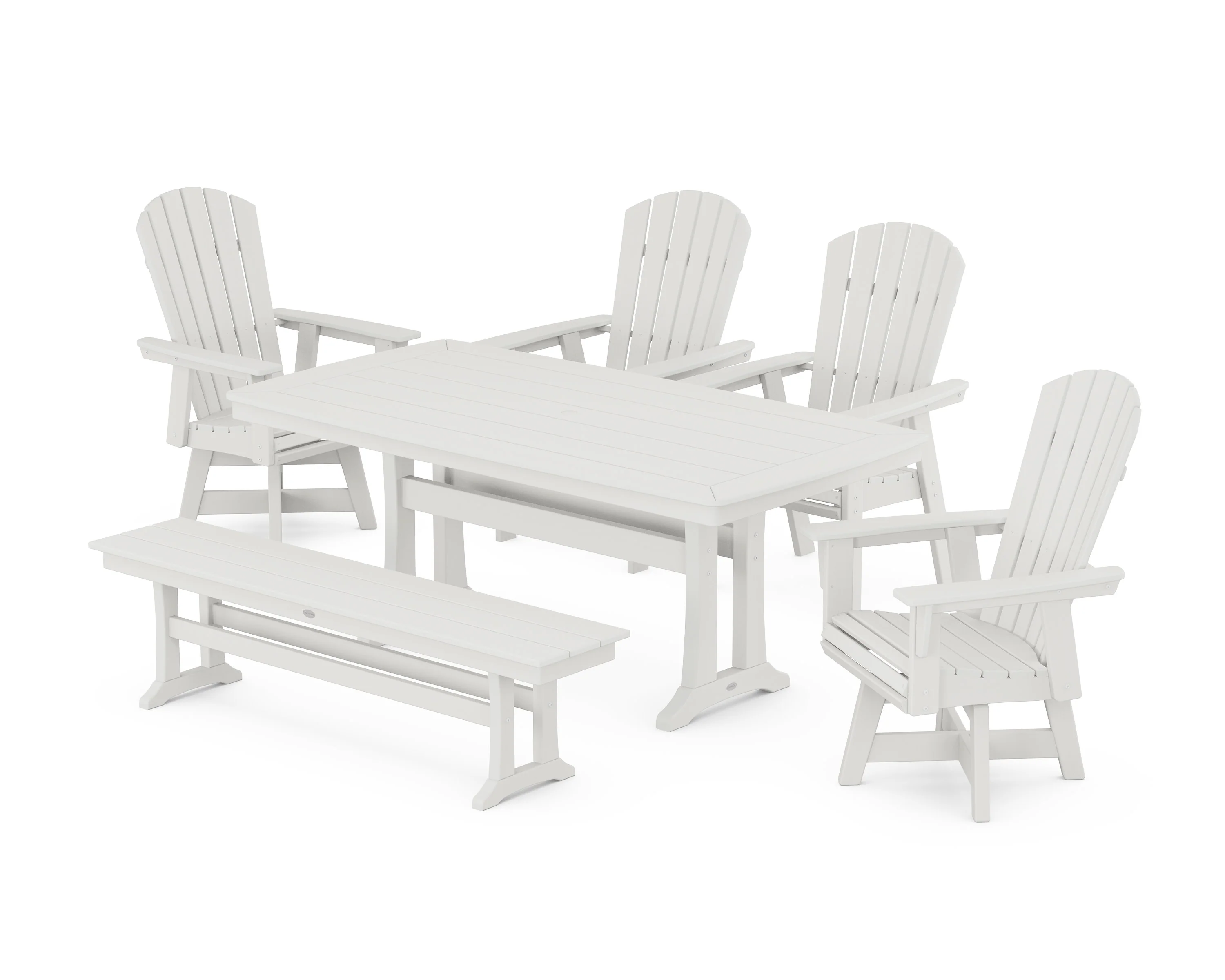 Nautical Adirondack Swivel 6-Piece Dining Set with Trestle Legs - Image 11