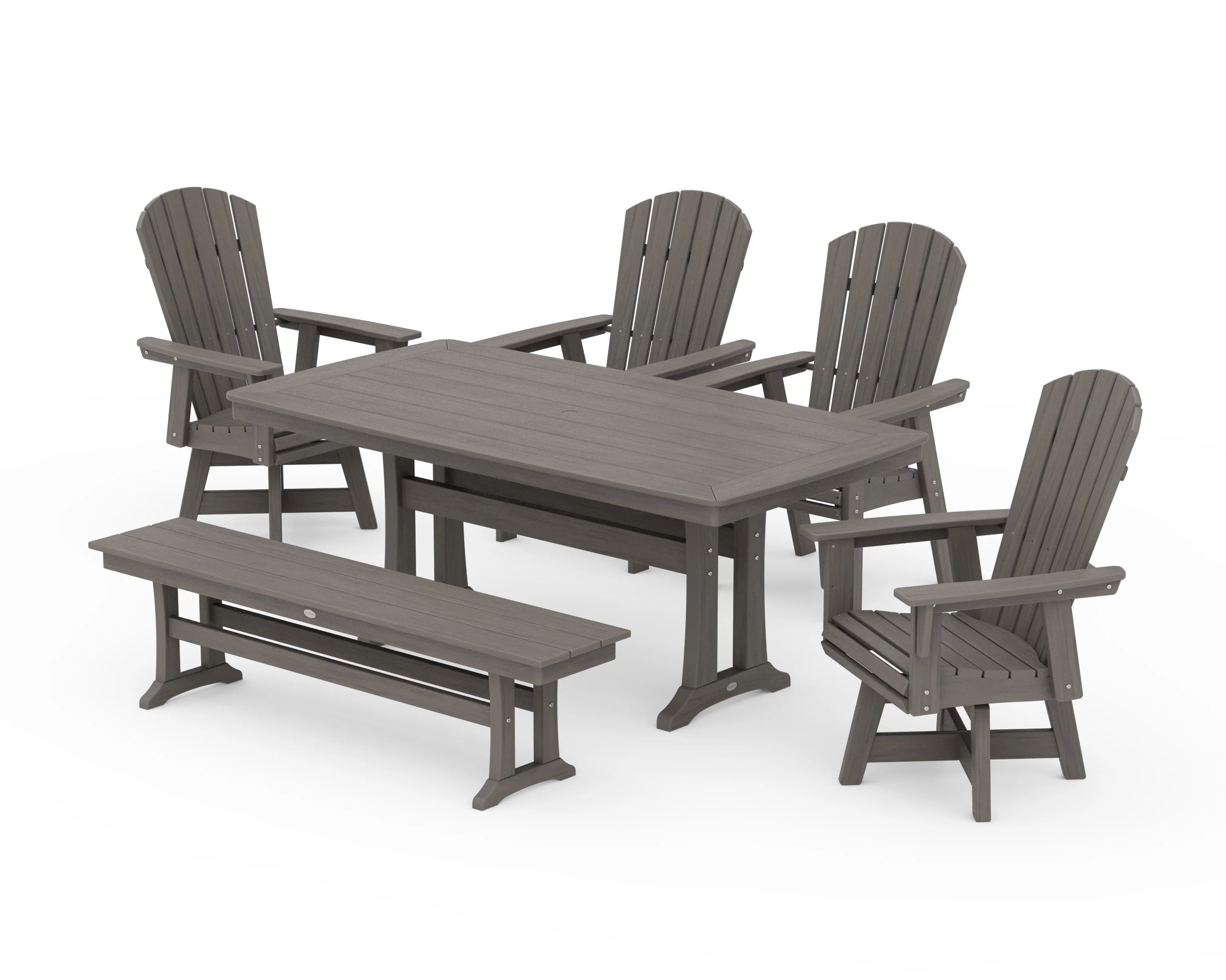 Nautical Adirondack Swivel 6-Piece Dining Set with Trestle Legs - Image 13