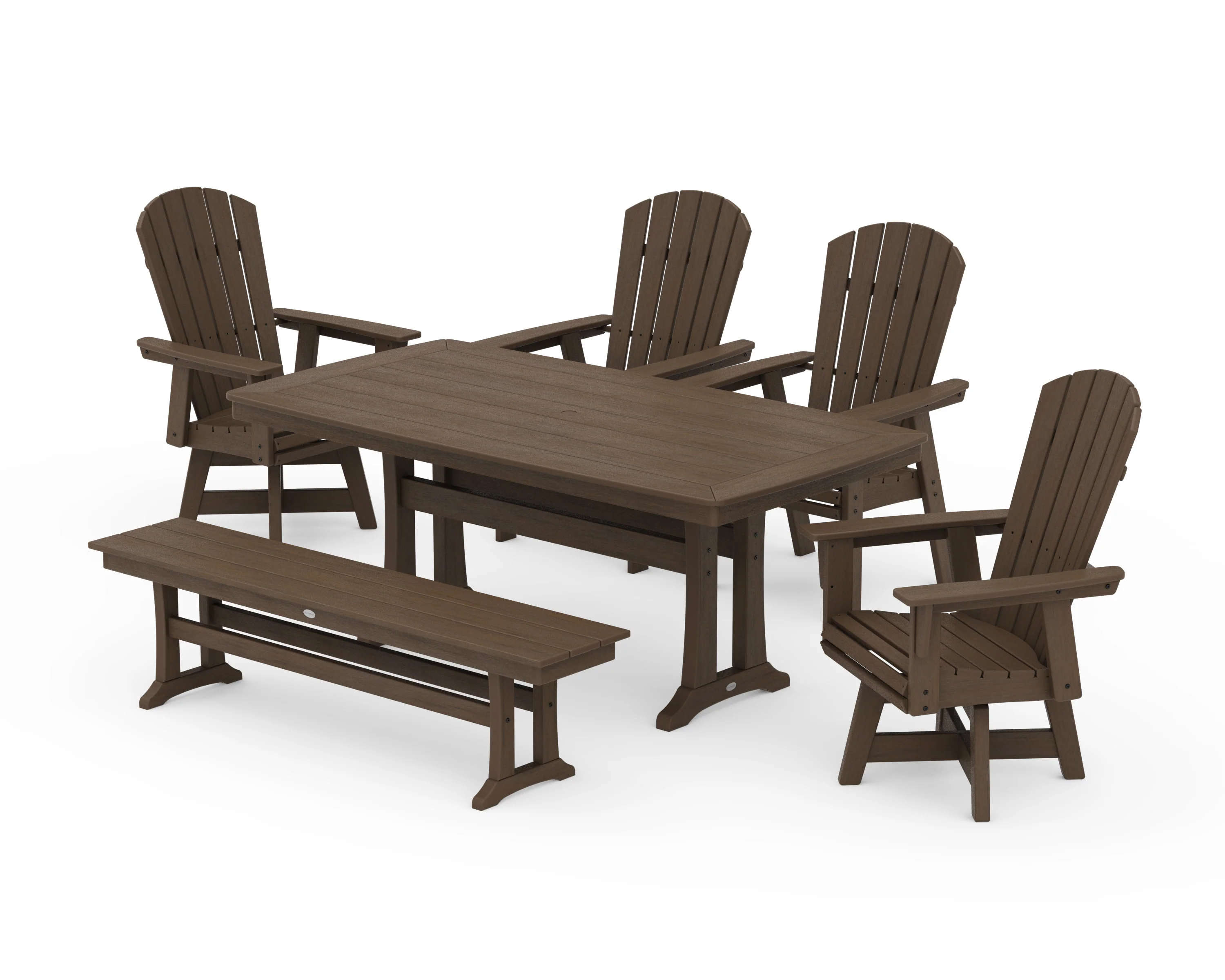 Nautical Adirondack Swivel 6-Piece Dining Set with Trestle Legs - Image 14