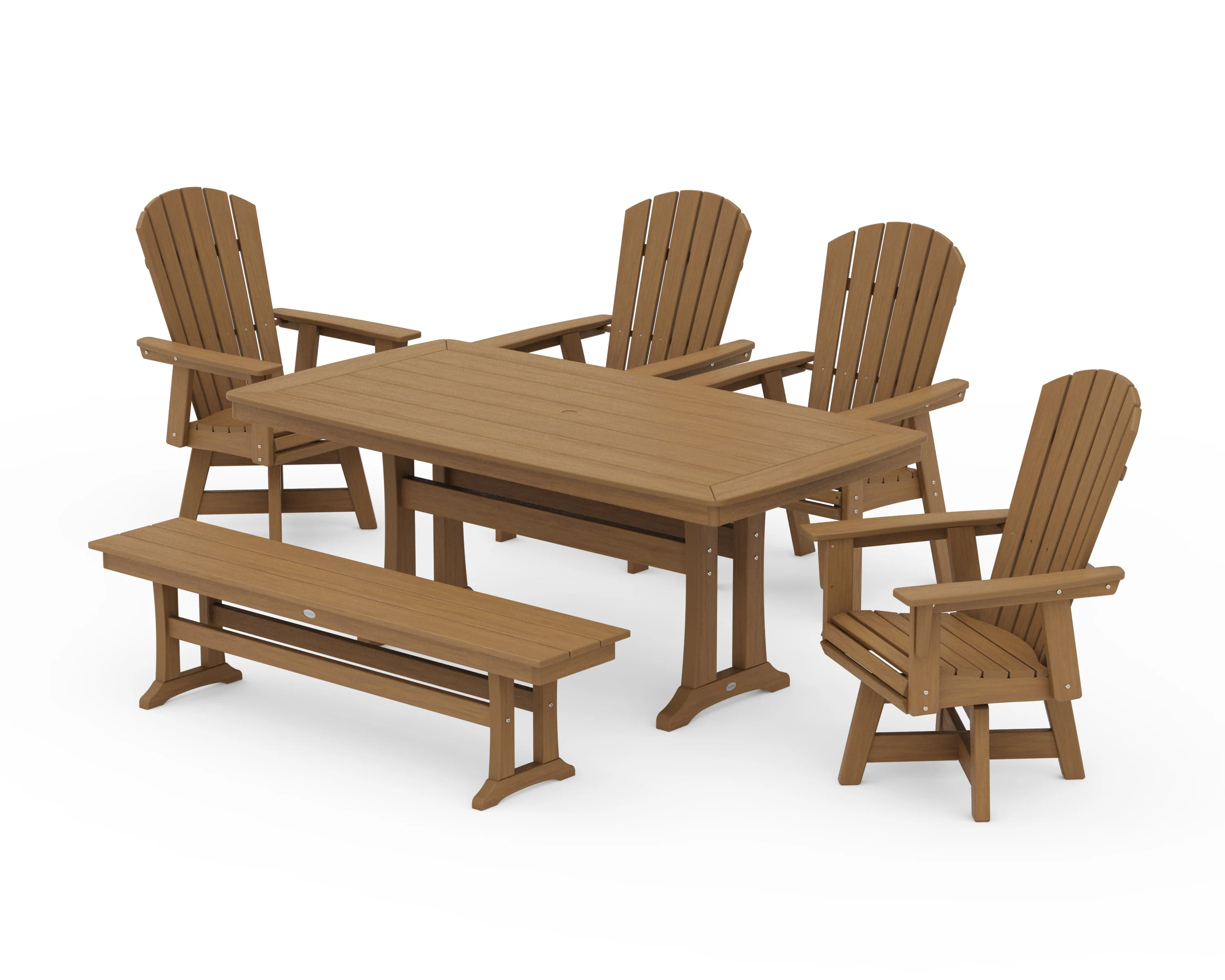 Nautical Adirondack Swivel 6-Piece Dining Set with Trestle Legs - Image 15