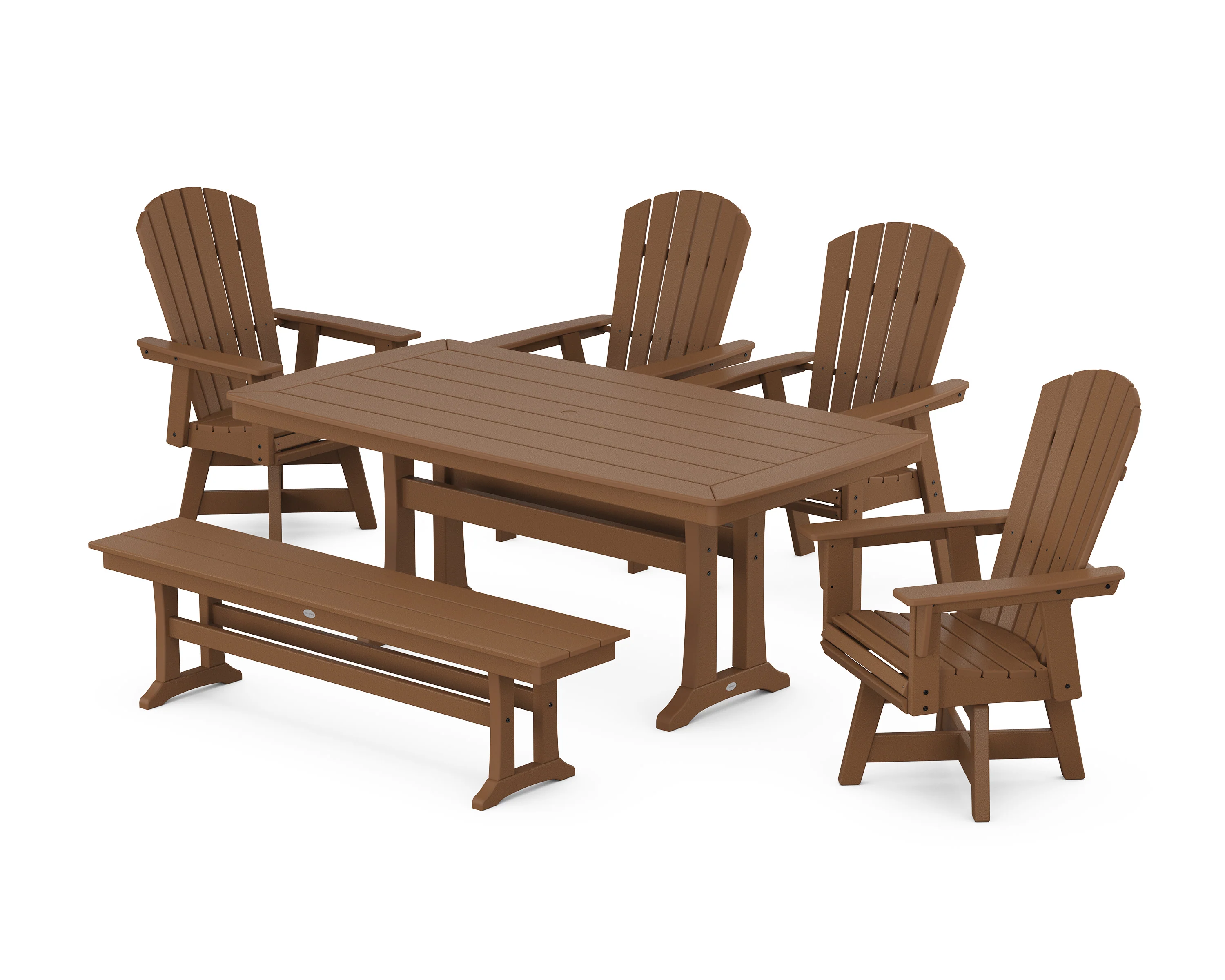 Nautical Adirondack Swivel 6-Piece Dining Set with Trestle Legs - Image 5