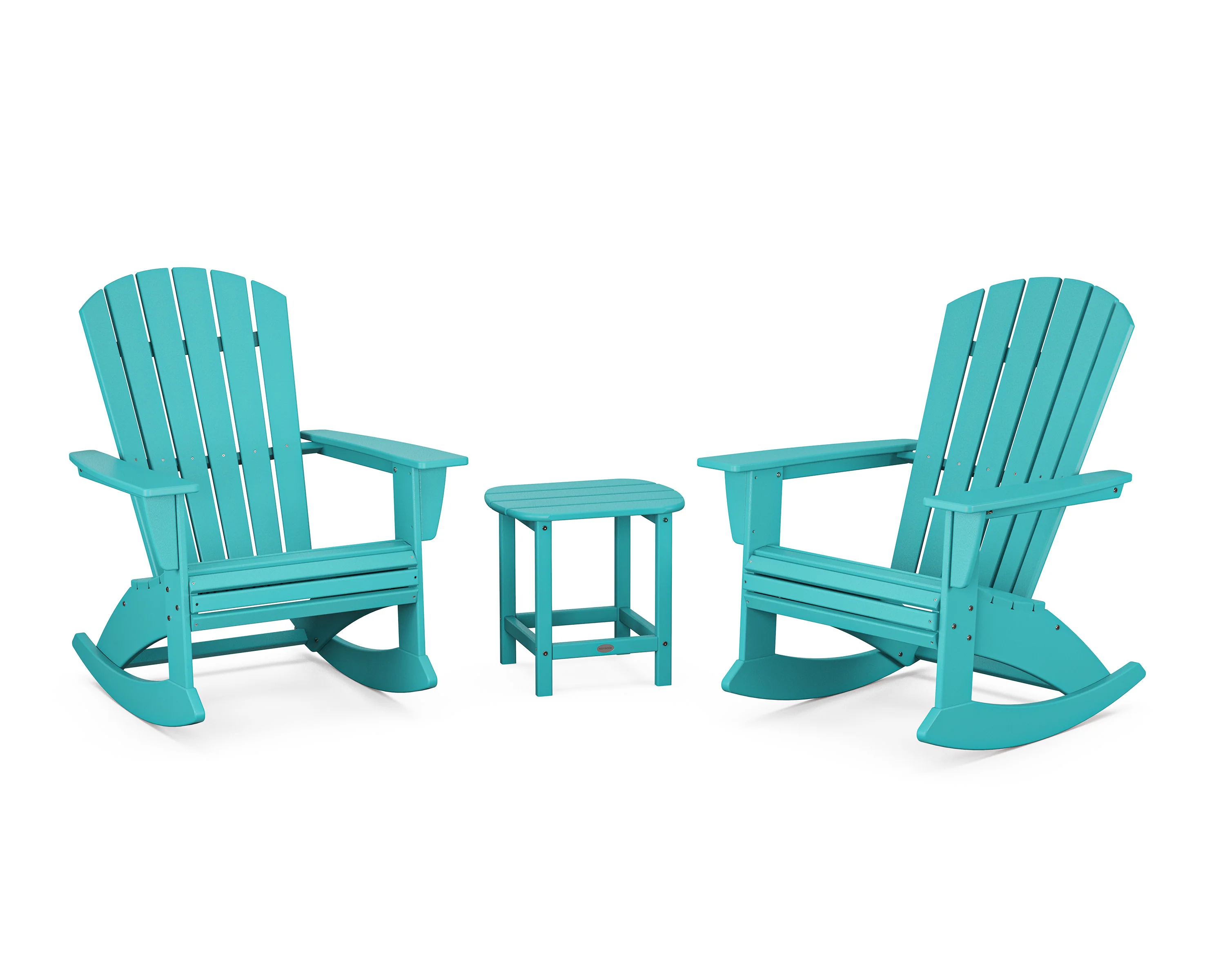 Nautical Curveback 3-Piece Adirondack Rocking Chair Set - Image 2