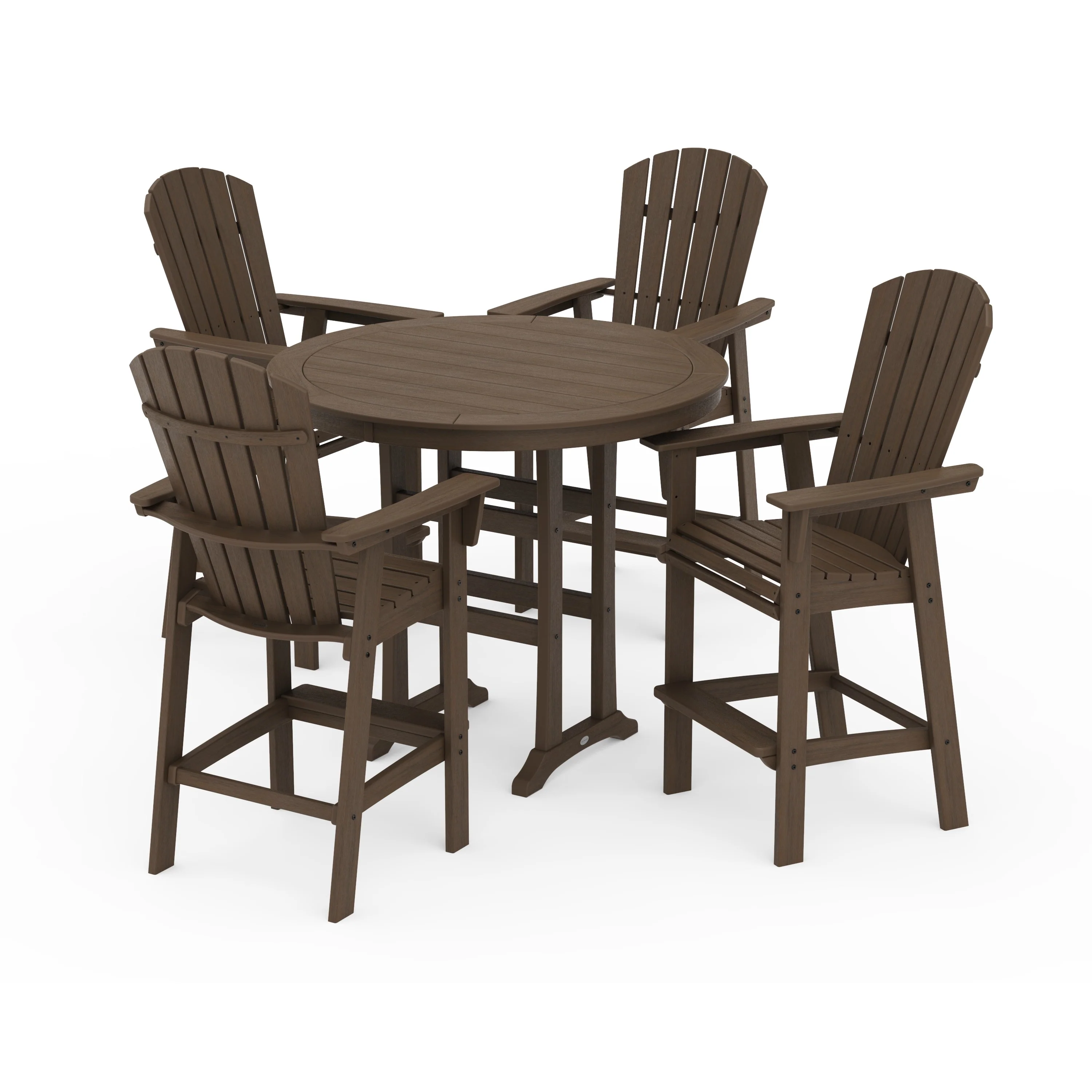 Nautical Curveback Adirondack 5-Piece Round Trestle Bar Set - Image 16
