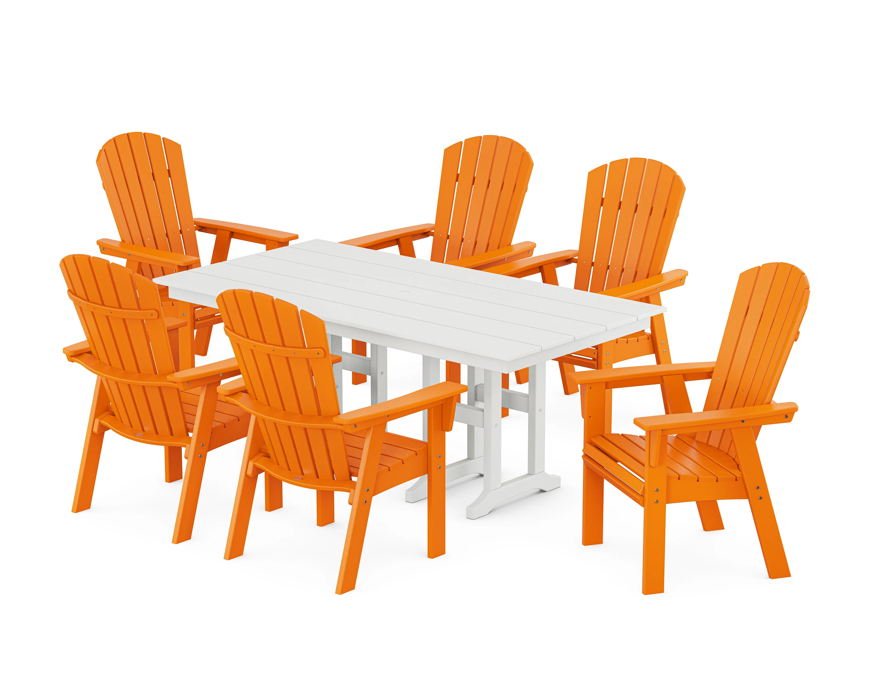 Nautical Curveback Adirondack 7-Piece Farmhouse Dining Set - Image 14
