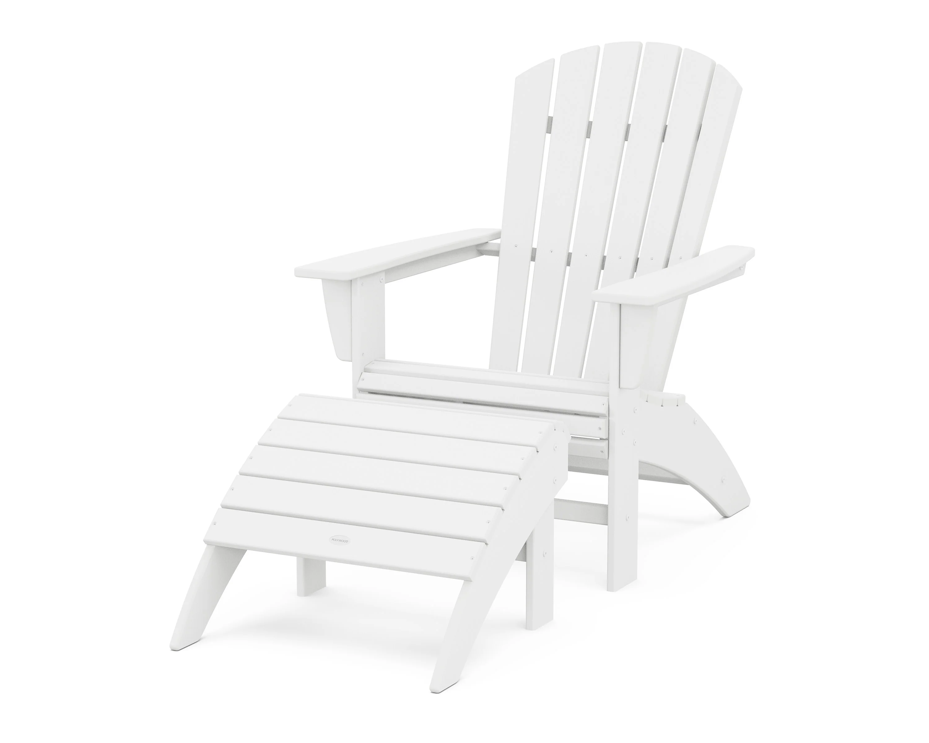 Nautical Curveback Adirondack Chair 2-Piece Set with Ottoman - Image 2