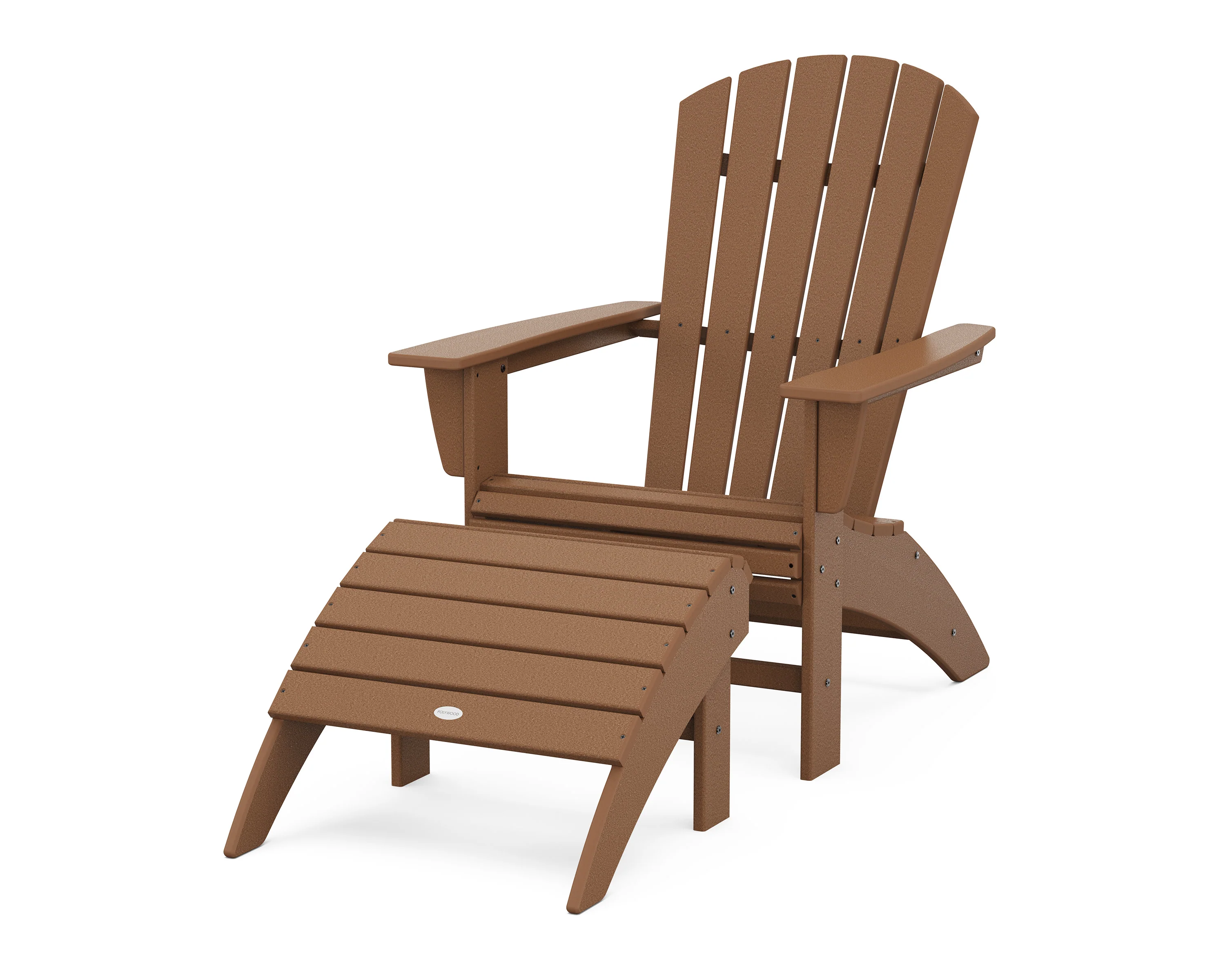 Nautical Curveback Adirondack Chair 2-Piece Set with Ottoman - Image 3