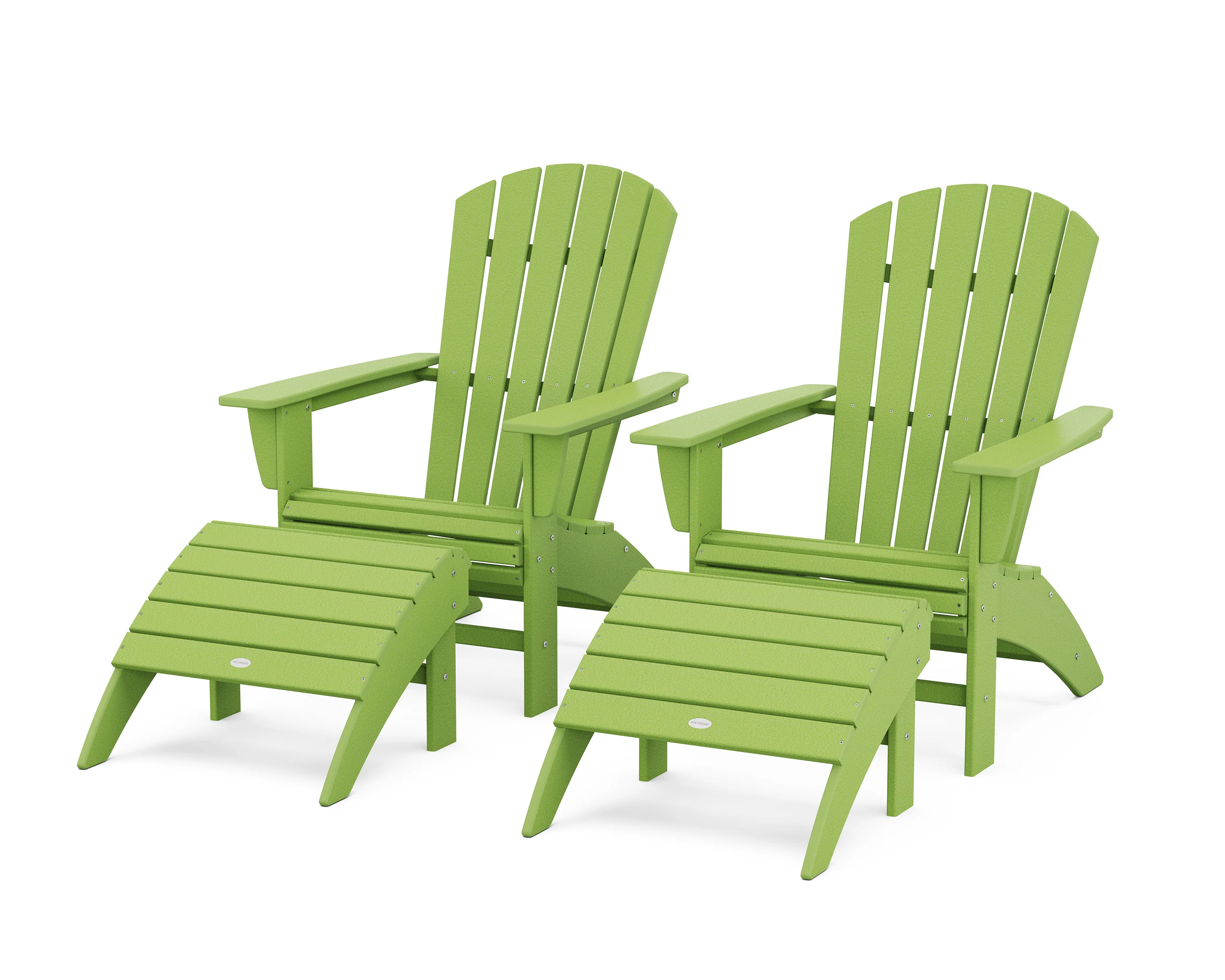Nautical Curveback Adirondack Chair 4-Piece Set with Ottomans - Image 14