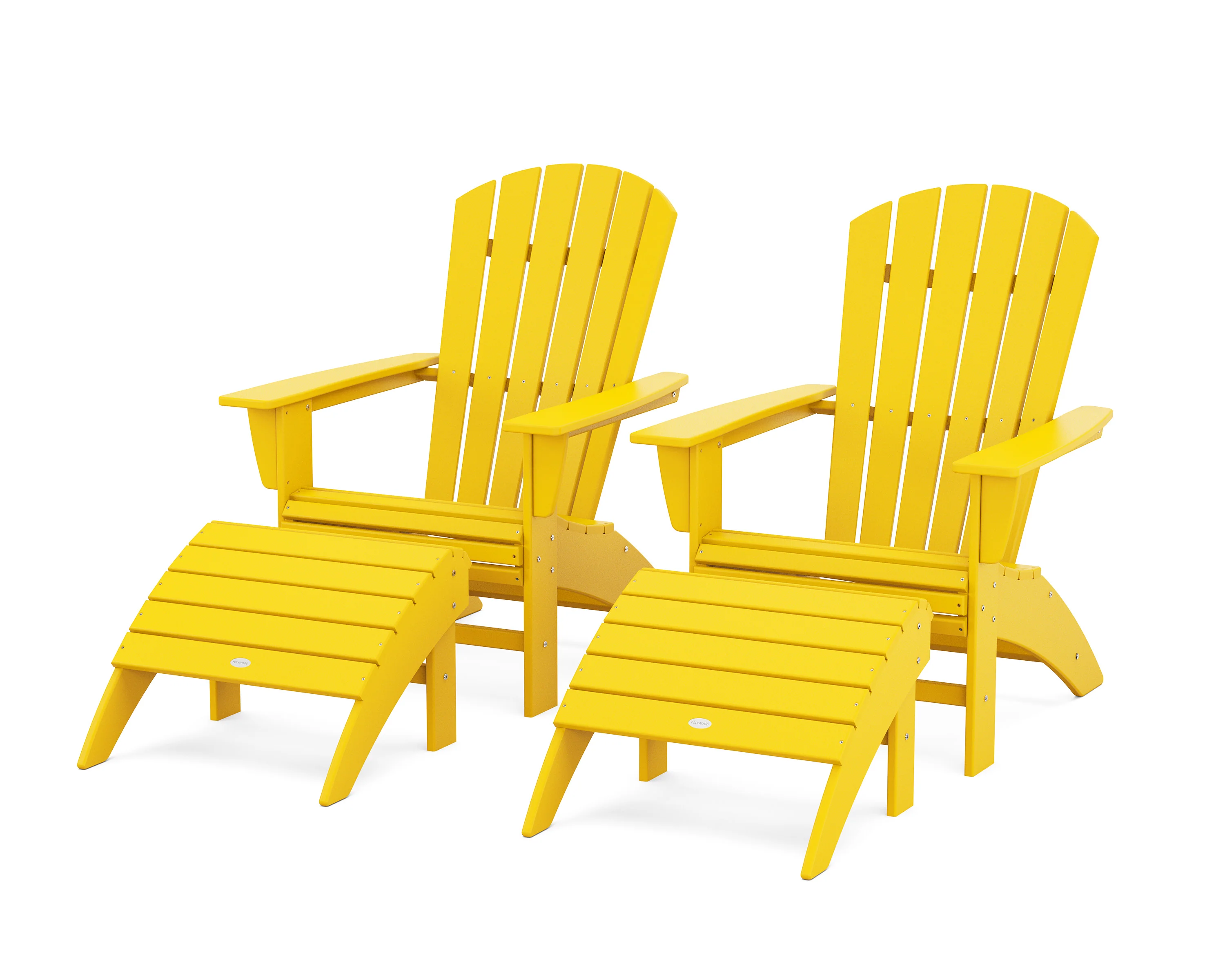 Nautical Curveback Adirondack Chair 4-Piece Set with Ottomans - Image 16