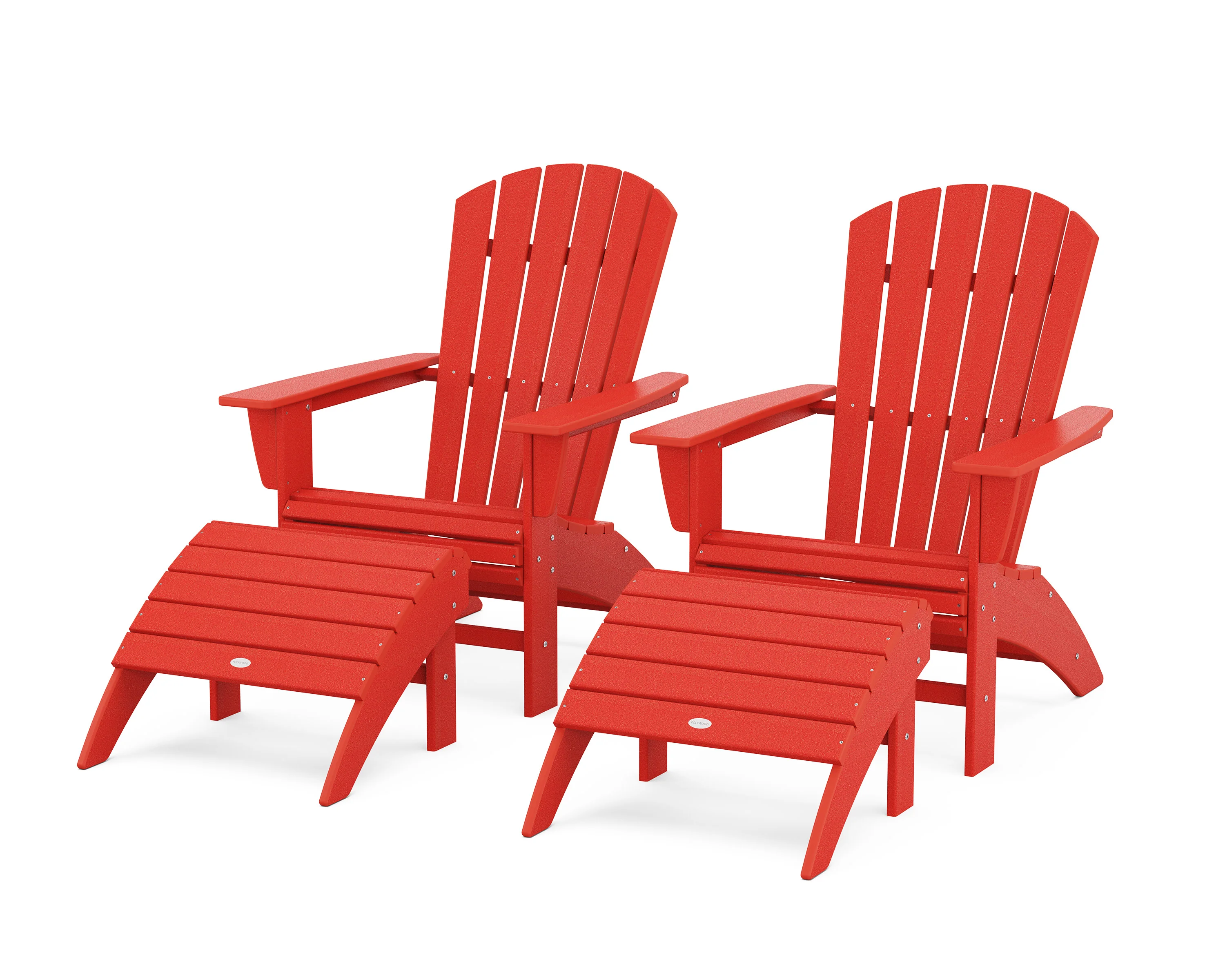 Nautical Curveback Adirondack Chair 4-Piece Set with Ottomans - Image 17