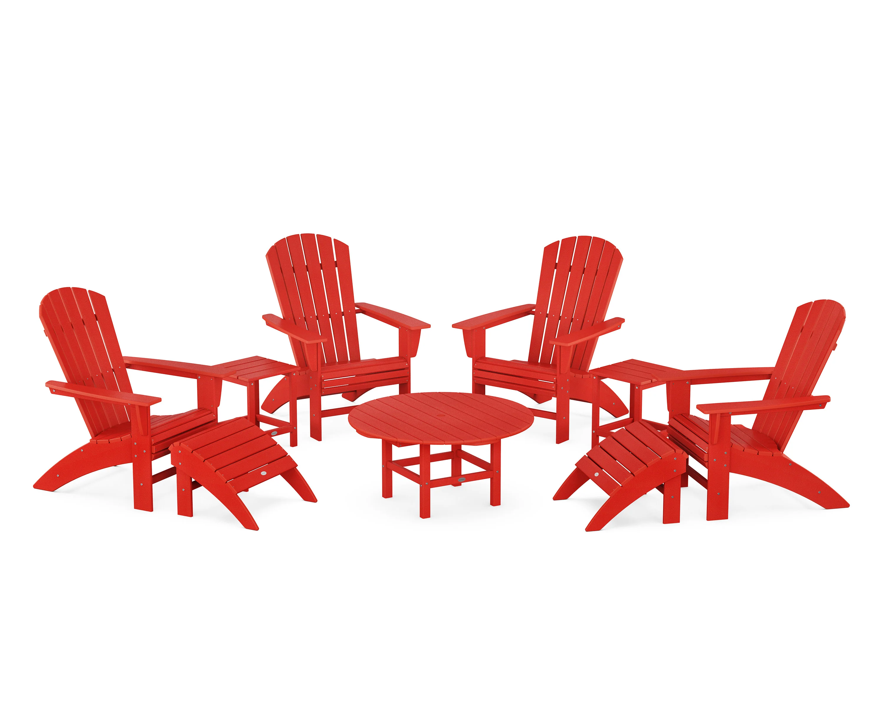 Nautical Curveback Adirondack Chair 9-Piece Conversation Set - Image 10