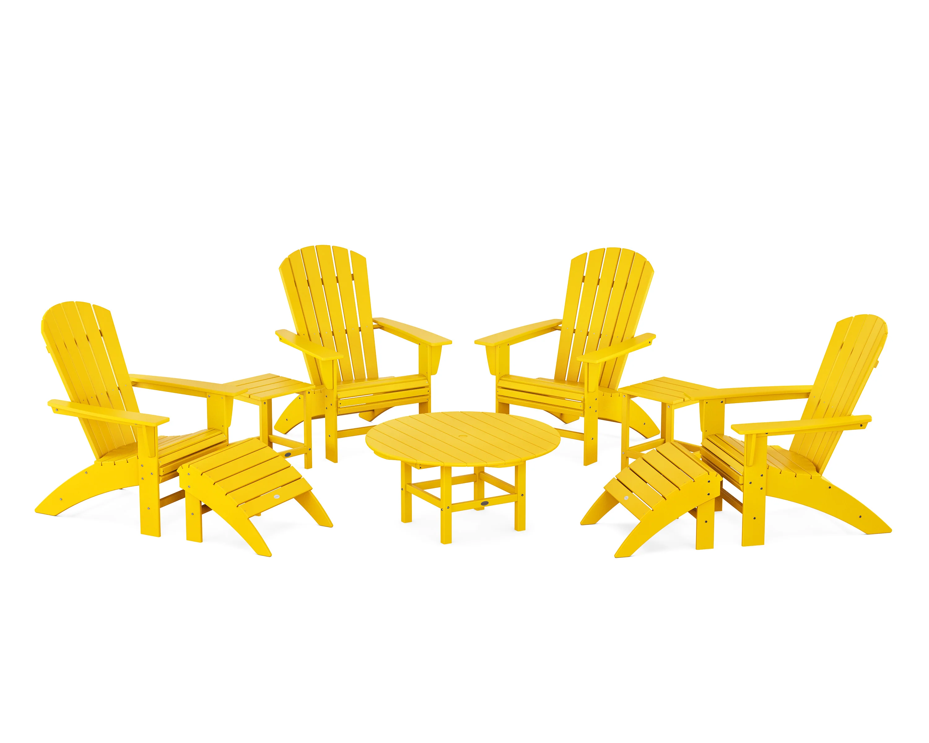Nautical Curveback Adirondack Chair 9-Piece Conversation Set - Image 15