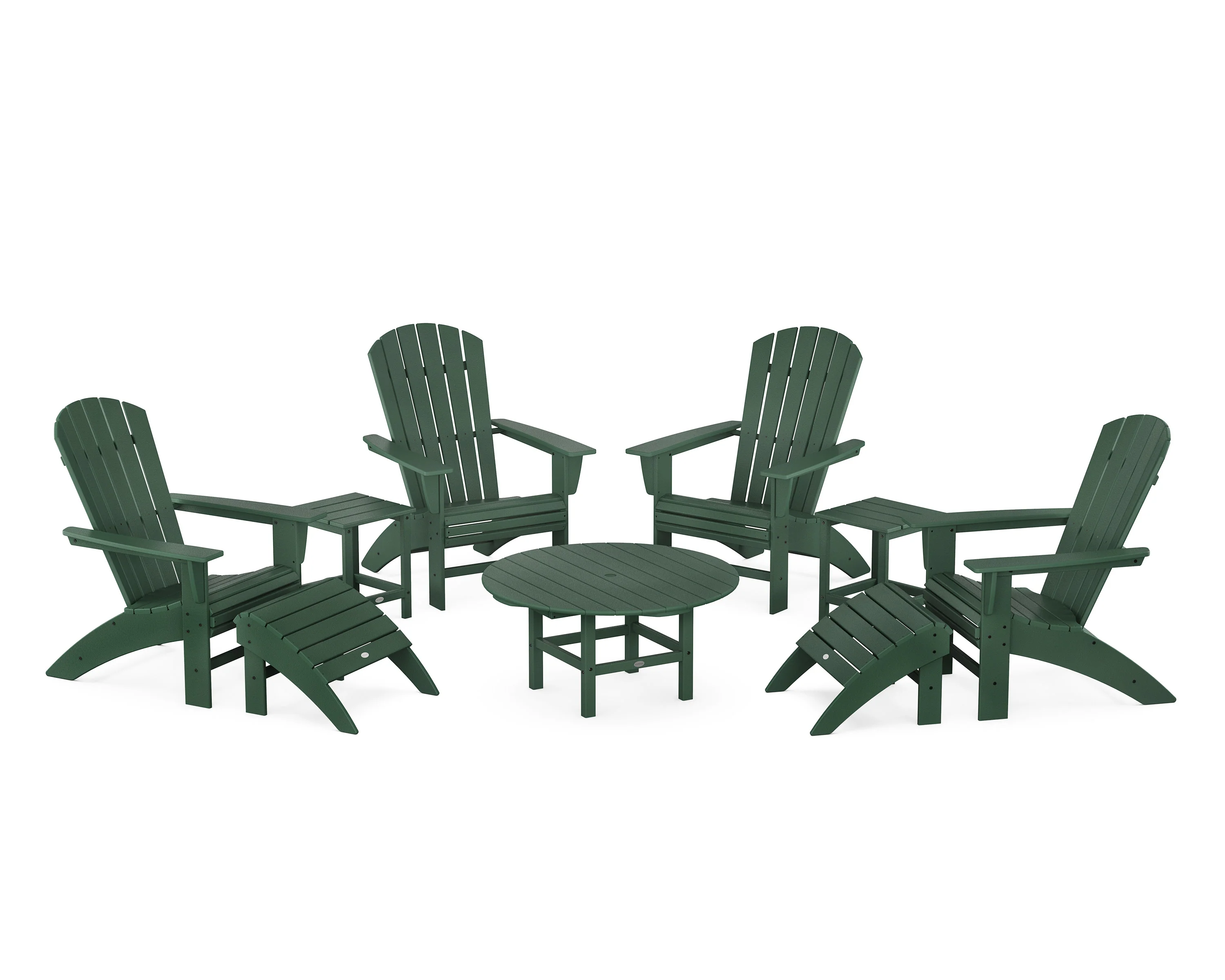 Nautical Curveback Adirondack Chair 9-Piece Conversation Set - Image 8