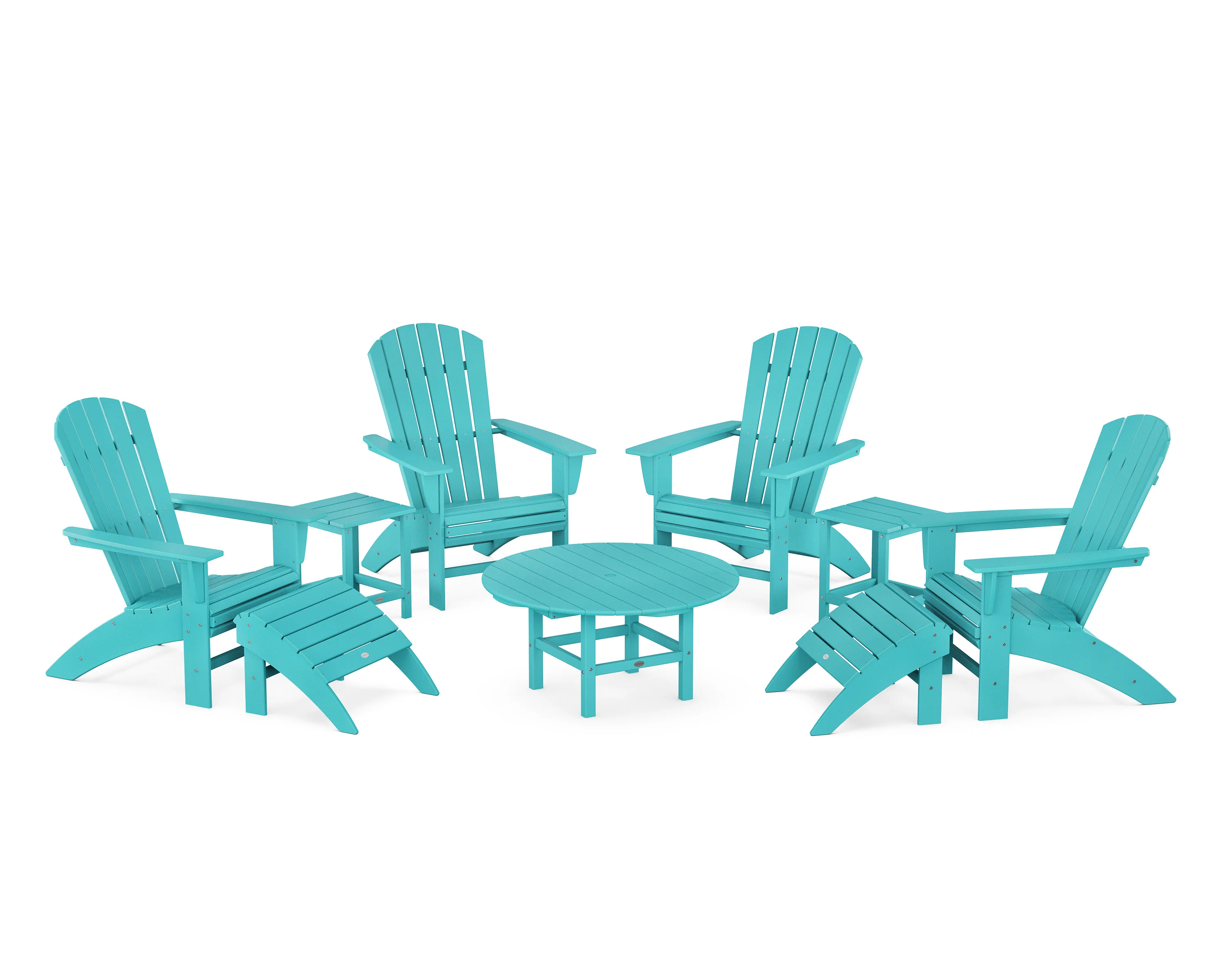Nautical Curveback Adirondack Chair 9-Piece Conversation Set - Image 9
