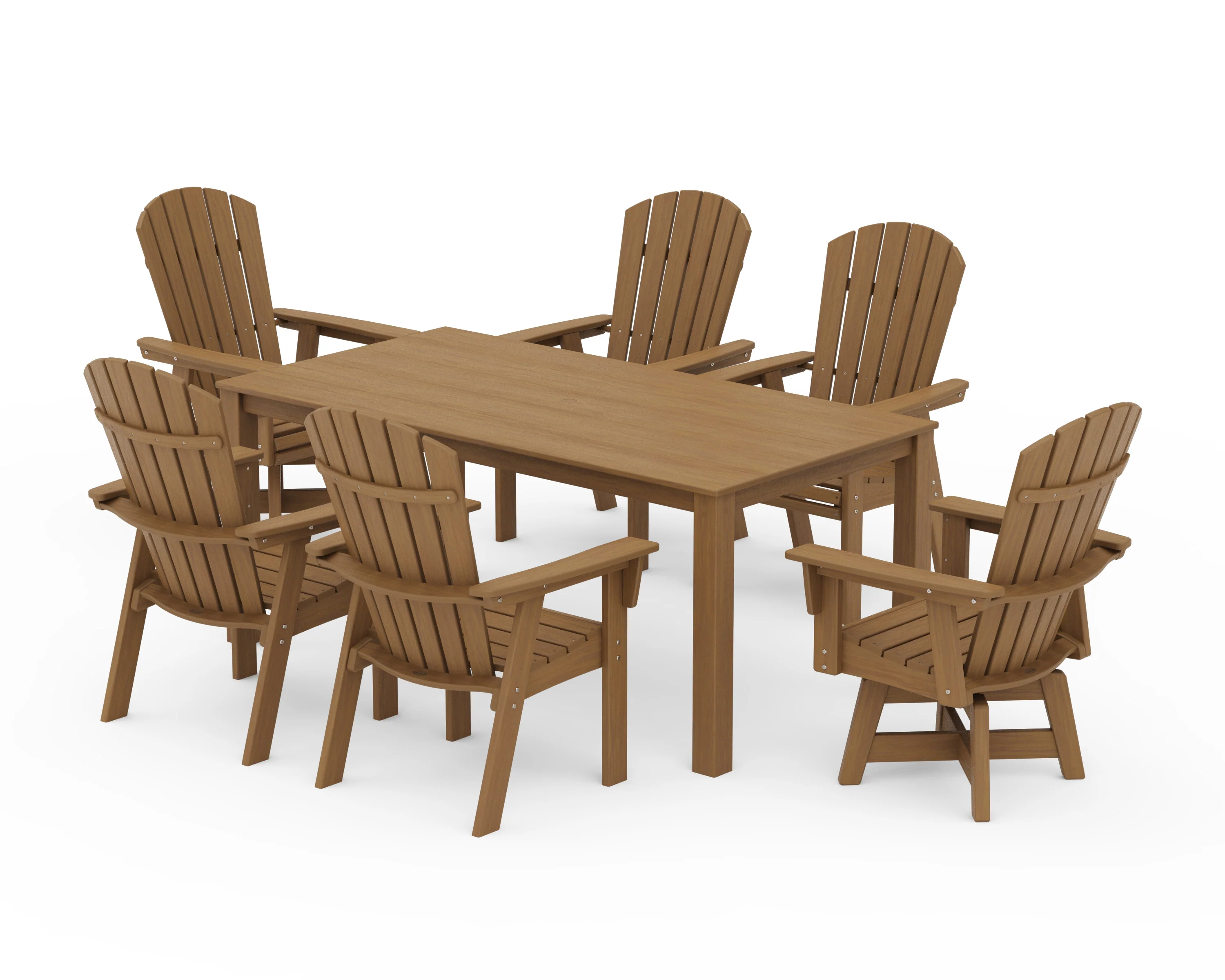 Nautical Curveback Adirondack Swivel 7-Piece Parsons Dining Set - Image 12