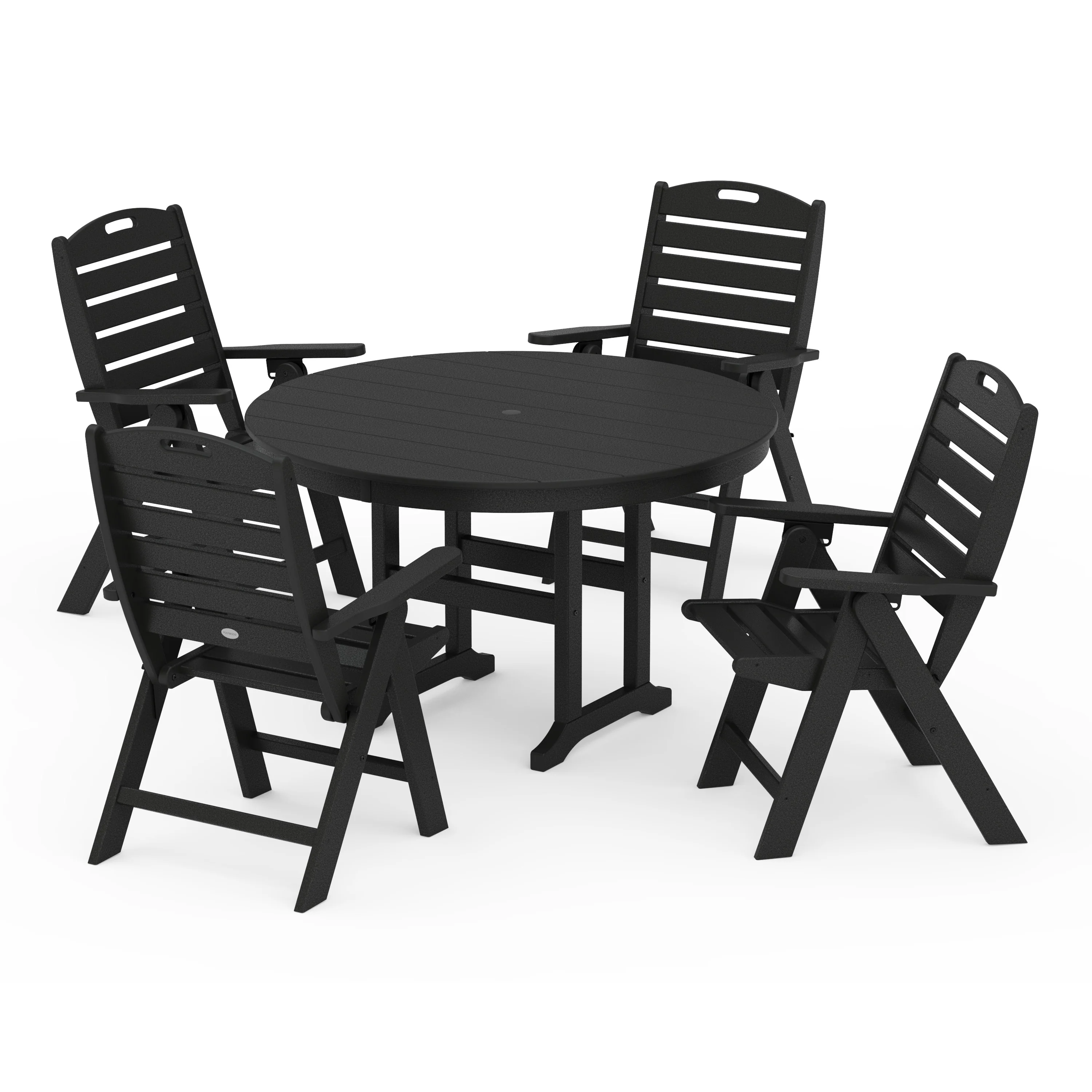 Nautical Folding Chair 5-Piece Round Farmhouse Dining Set - Image 10