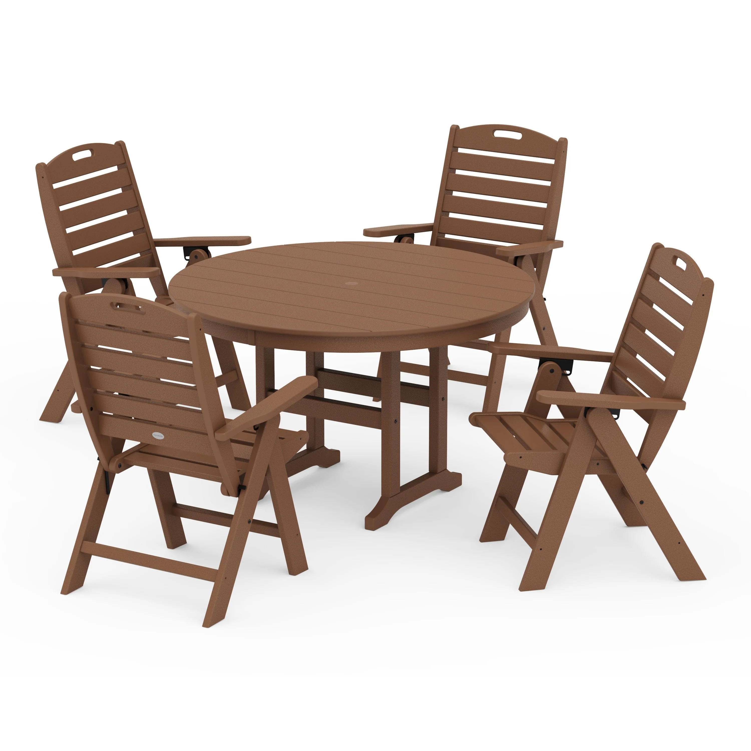 Nautical Folding Chair 5-Piece Round Farmhouse Dining Set - Image 7