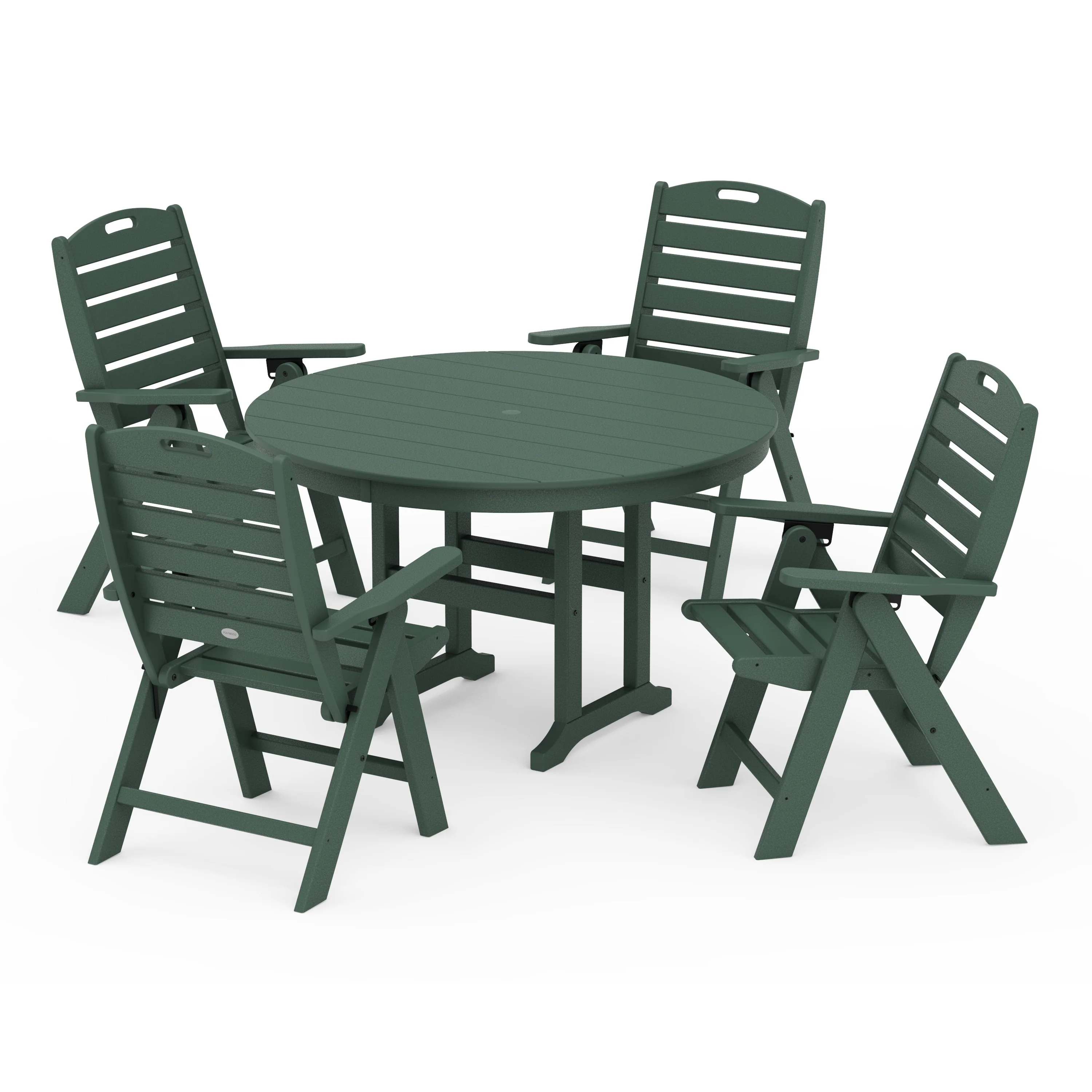 Nautical Folding Chair 5-Piece Round Farmhouse Dining Set - Image 9