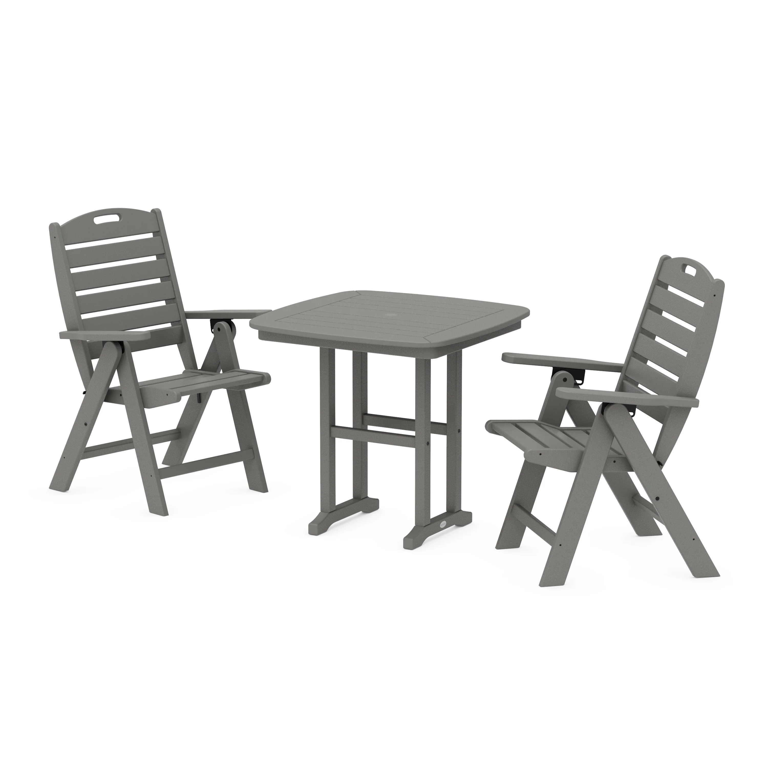 Nautical Folding Highback Chair 3-Piece Dining Set