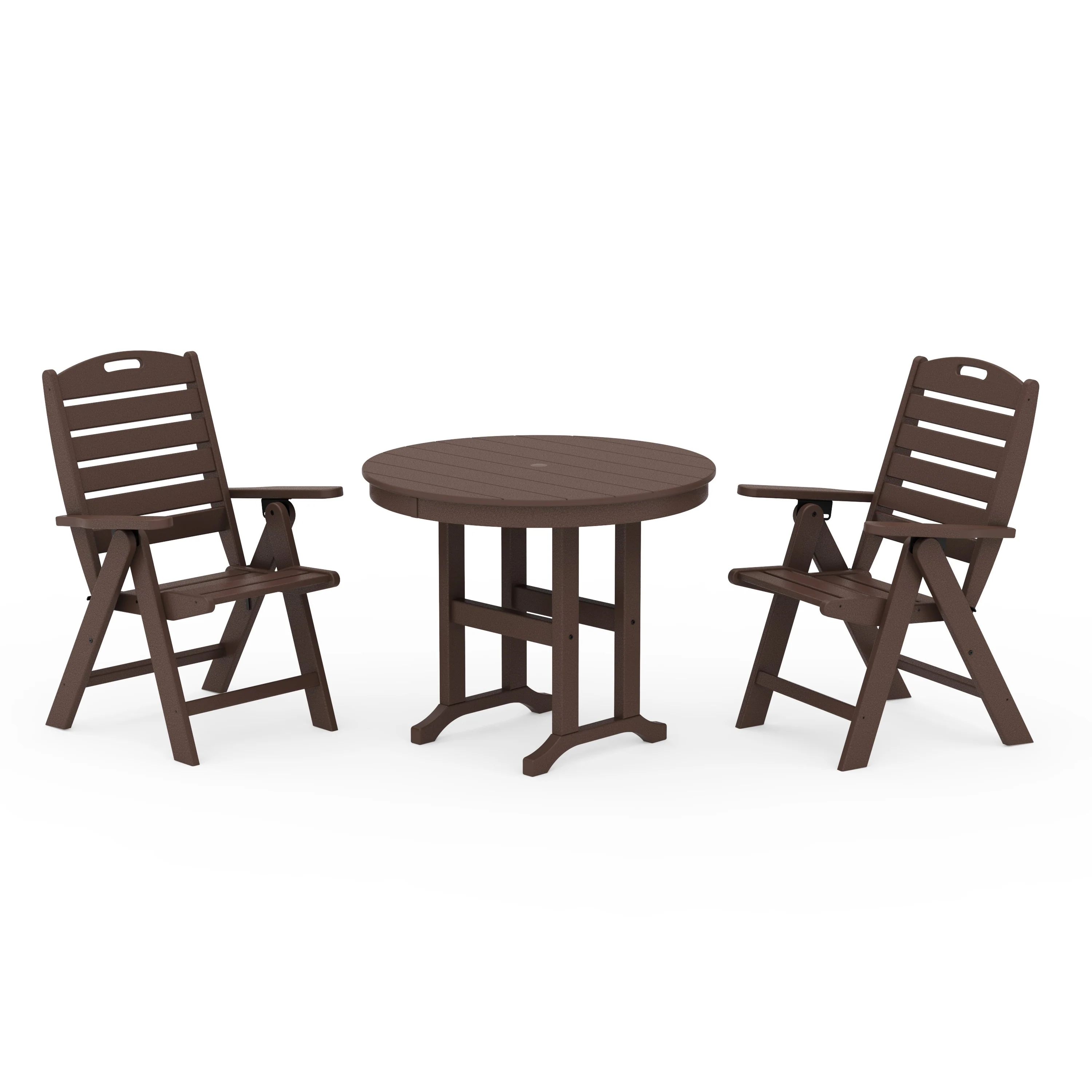 Nautical Folding Highback Chair 3-Piece Round Dining Set - Image 6