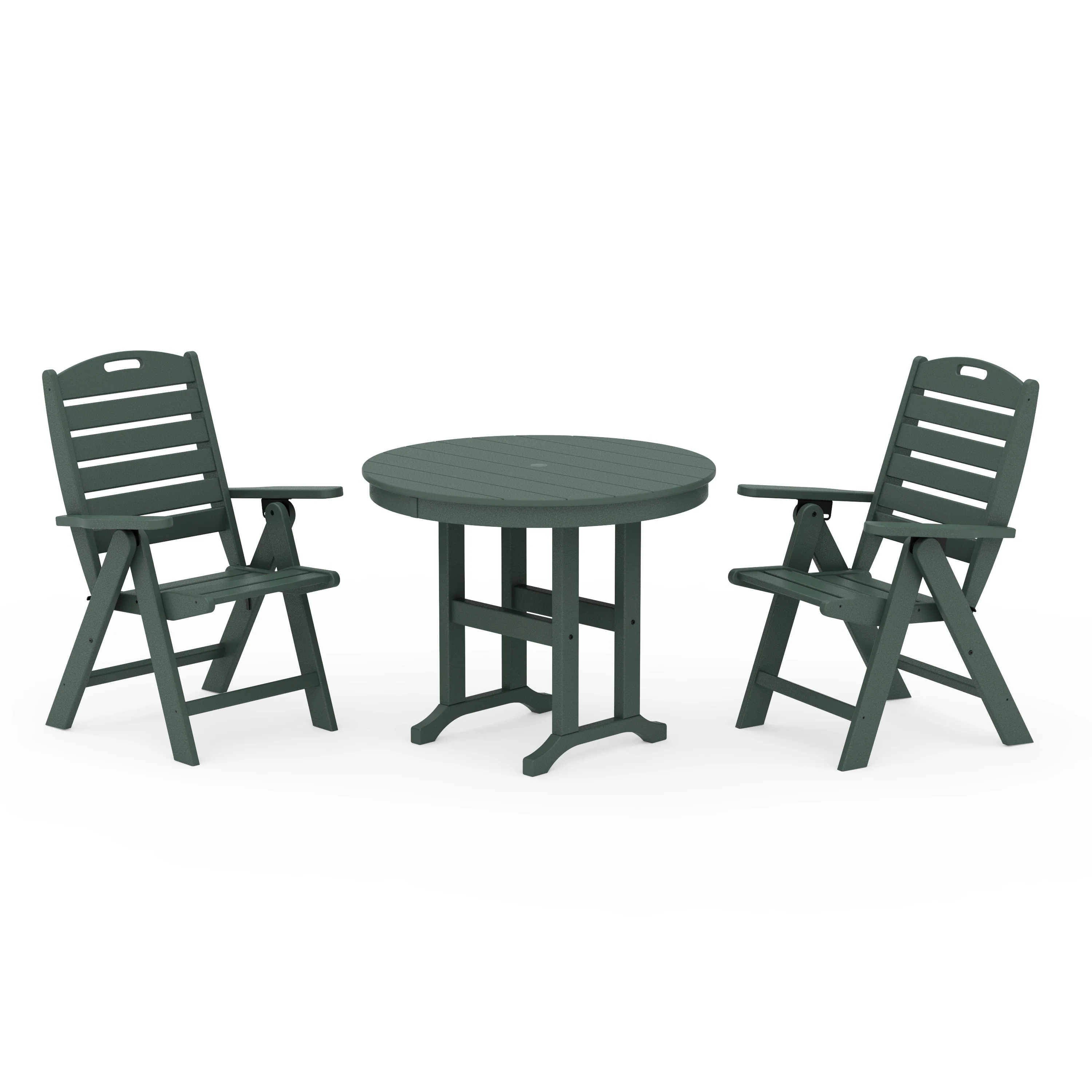 Nautical Folding Highback Chair 3-Piece Round Dining Set - Image 8