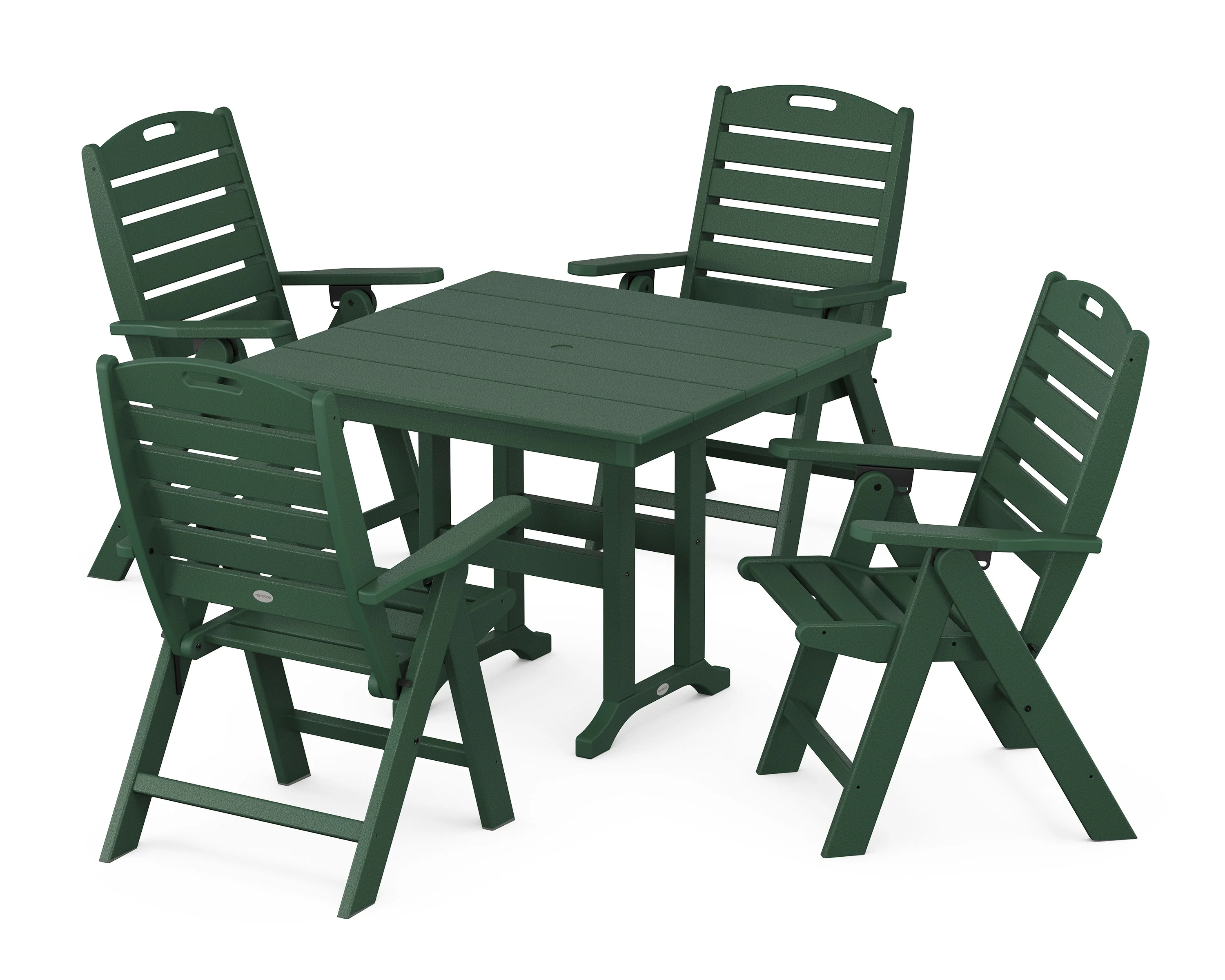 Nautical Folding Highback Chair 5-Piece Farmhouse Dining Set - Image 7