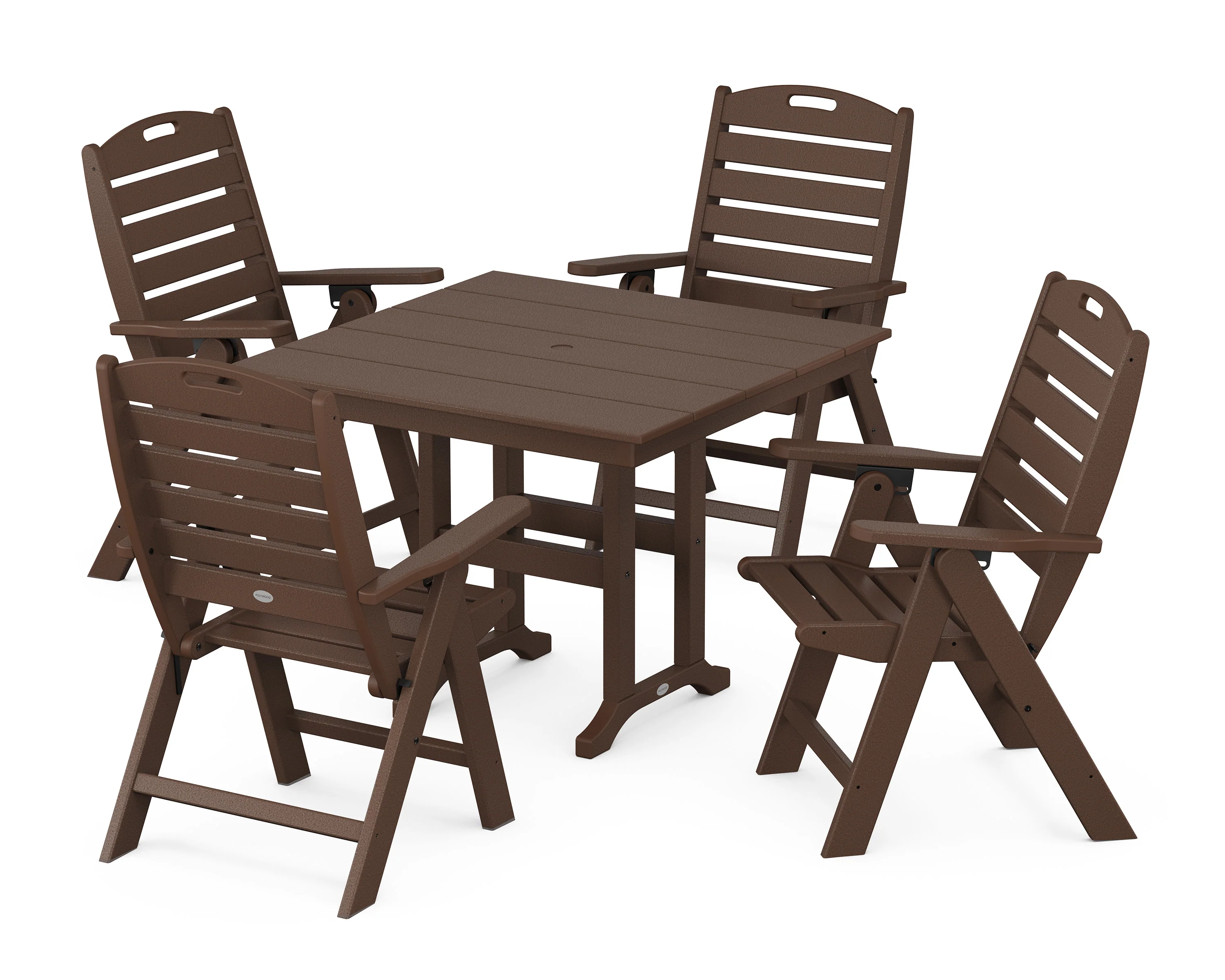 Nautical Folding Highback Chair 5-Piece Farmhouse Dining Set - Image 8