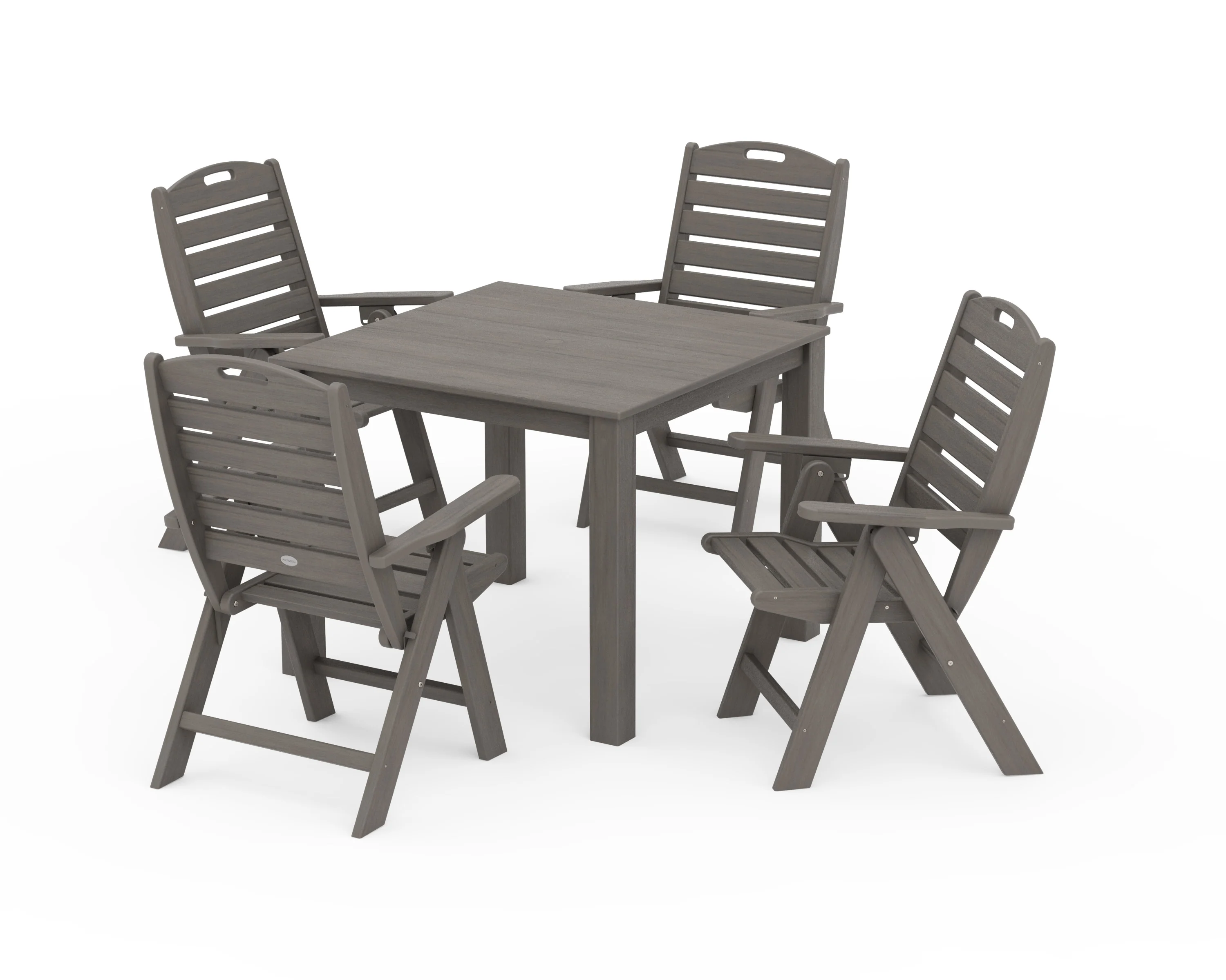 Nautical Folding Highback Chair 5-Piece Parsons Dining Set - Image 10