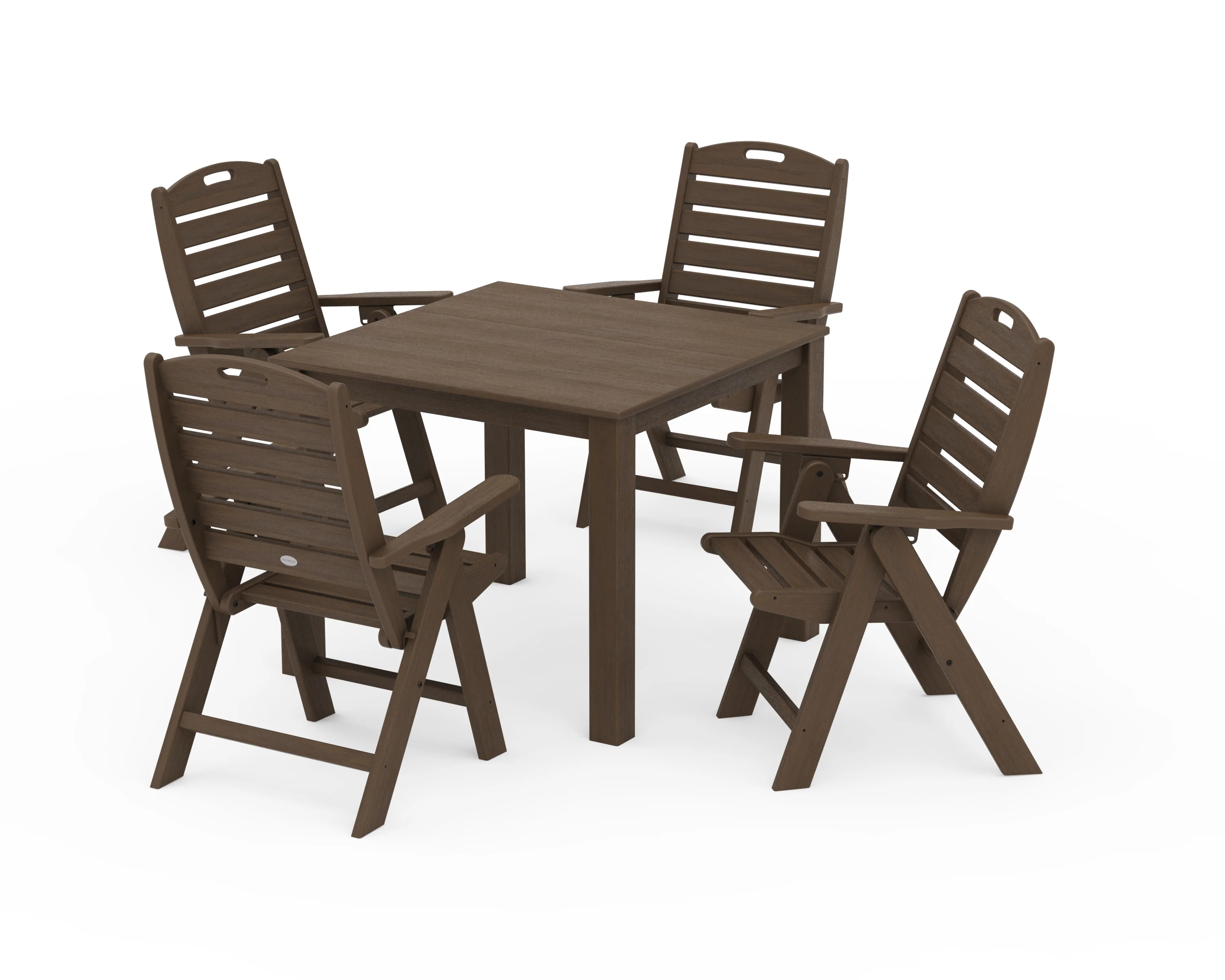 Nautical Folding Highback Chair 5-Piece Parsons Dining Set - Image 11