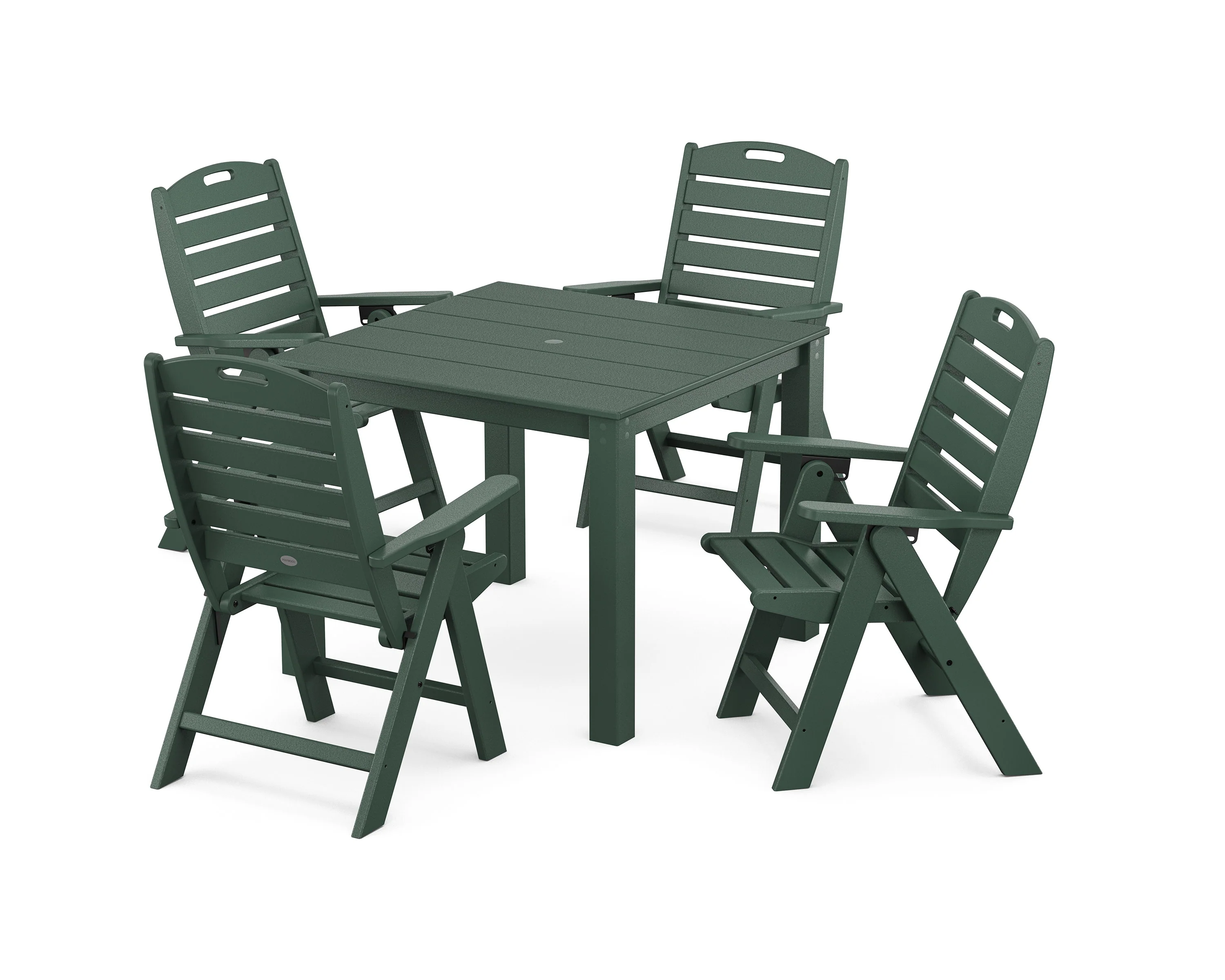 Nautical Folding Highback Chair 5-Piece Parsons Dining Set - Image 7