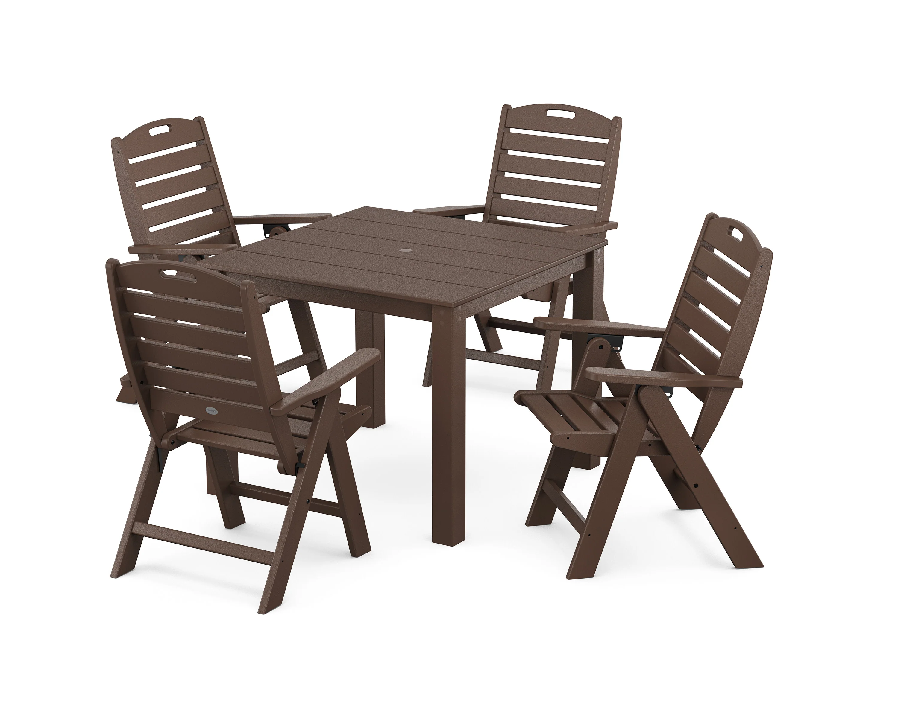 Nautical Folding Highback Chair 5-Piece Parsons Dining Set - Image 8