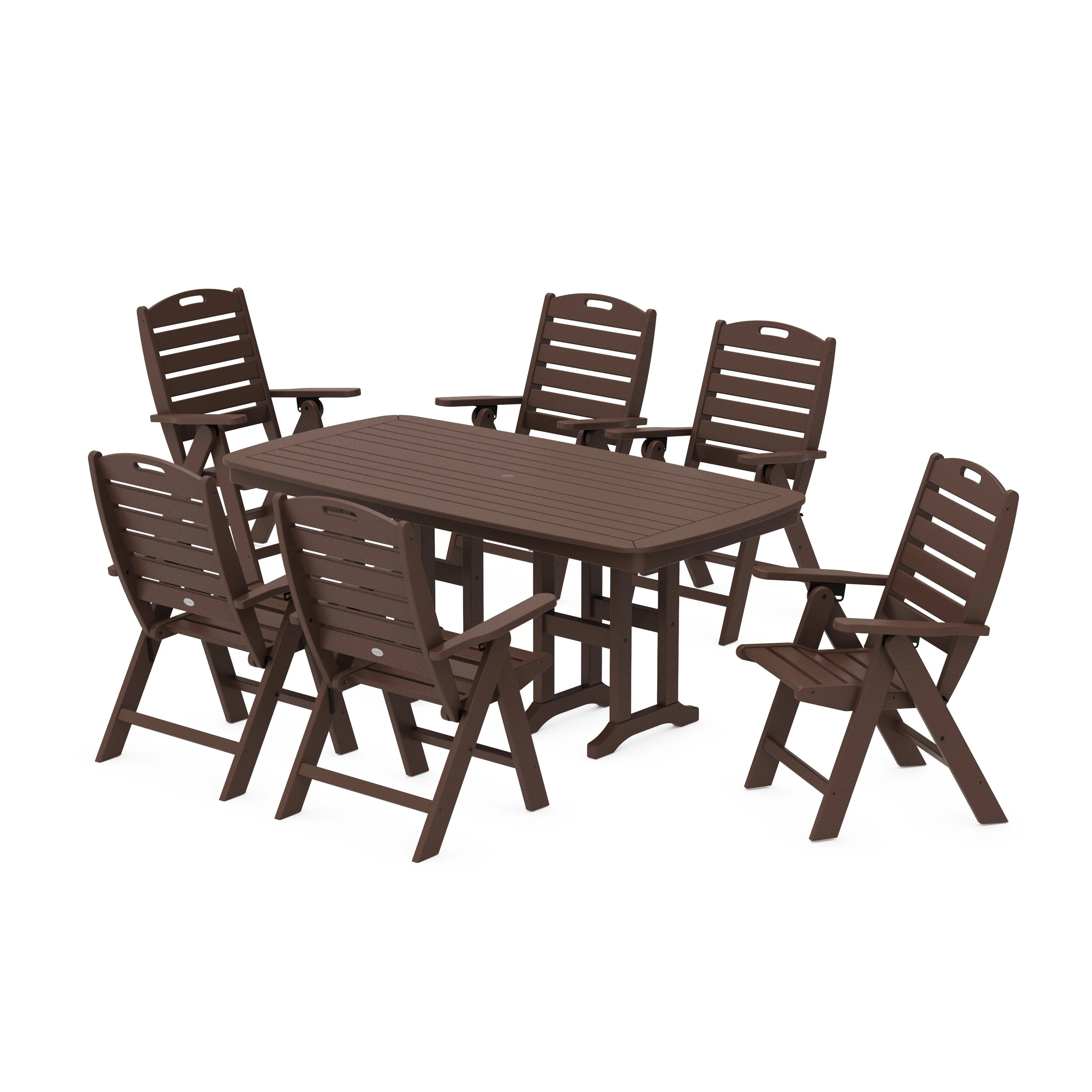 Nautical Folding Highback Chair 7-Piece Dining Set - Image 10