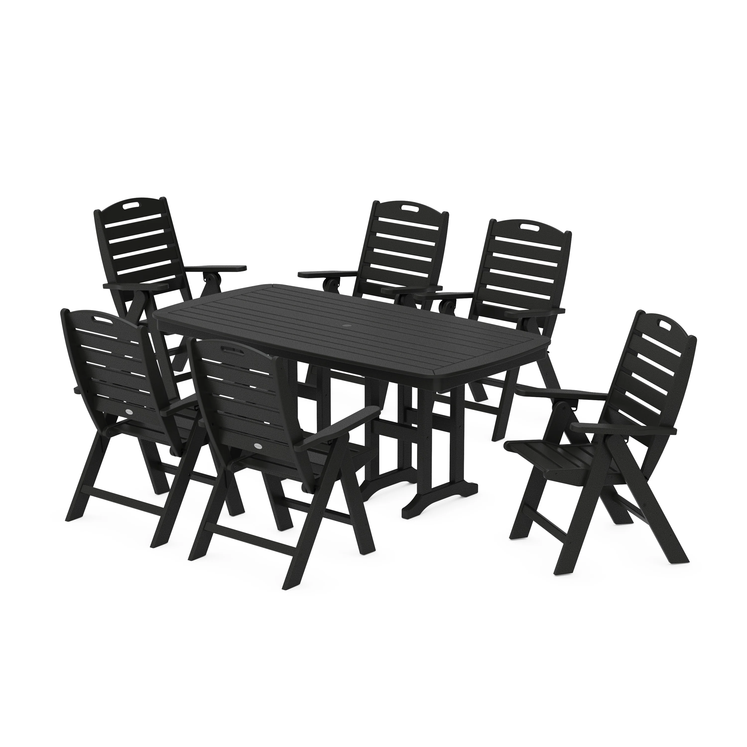 Nautical Folding Highback Chair 7-Piece Dining Set - Image 11