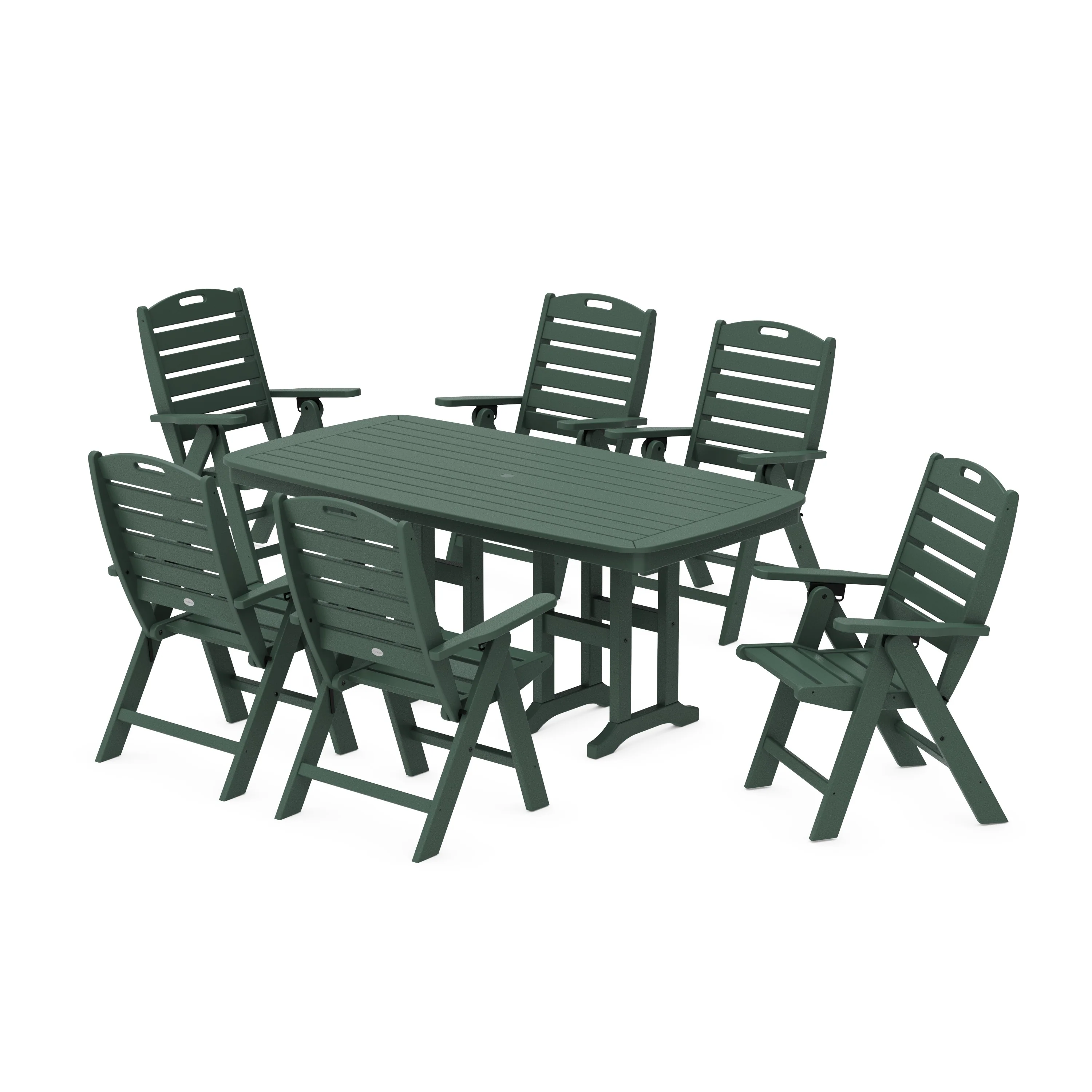 Nautical Folding Highback Chair 7-Piece Dining Set - Image 12