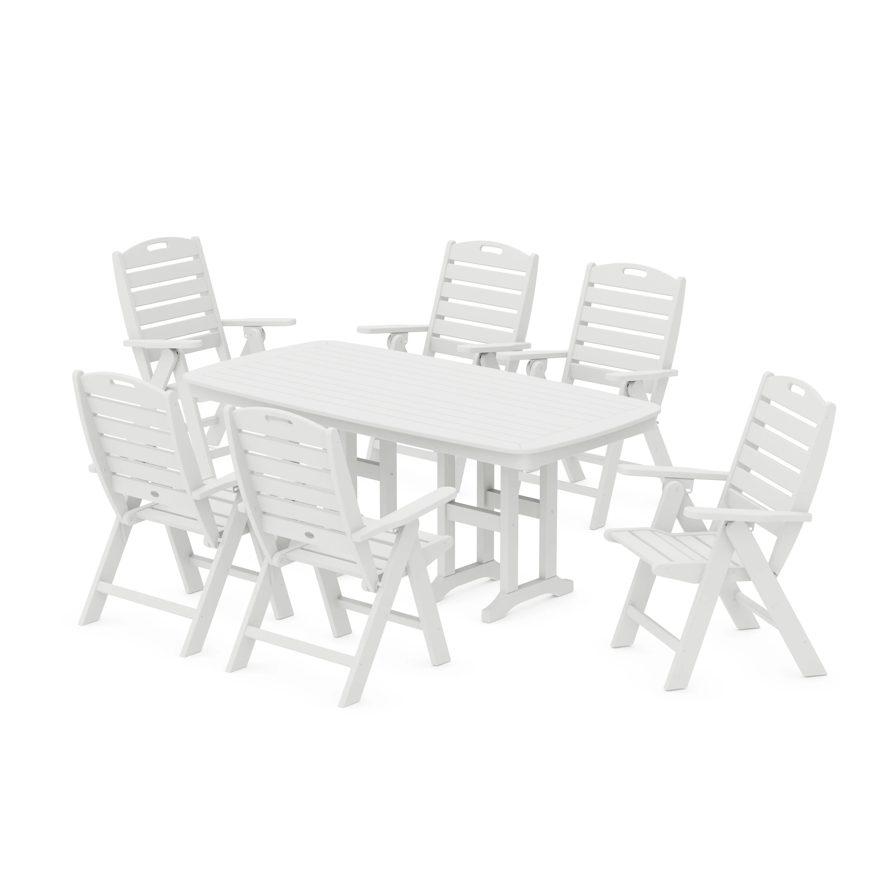 Nautical Folding Highback Chair 7-Piece Dining Set - Image 7