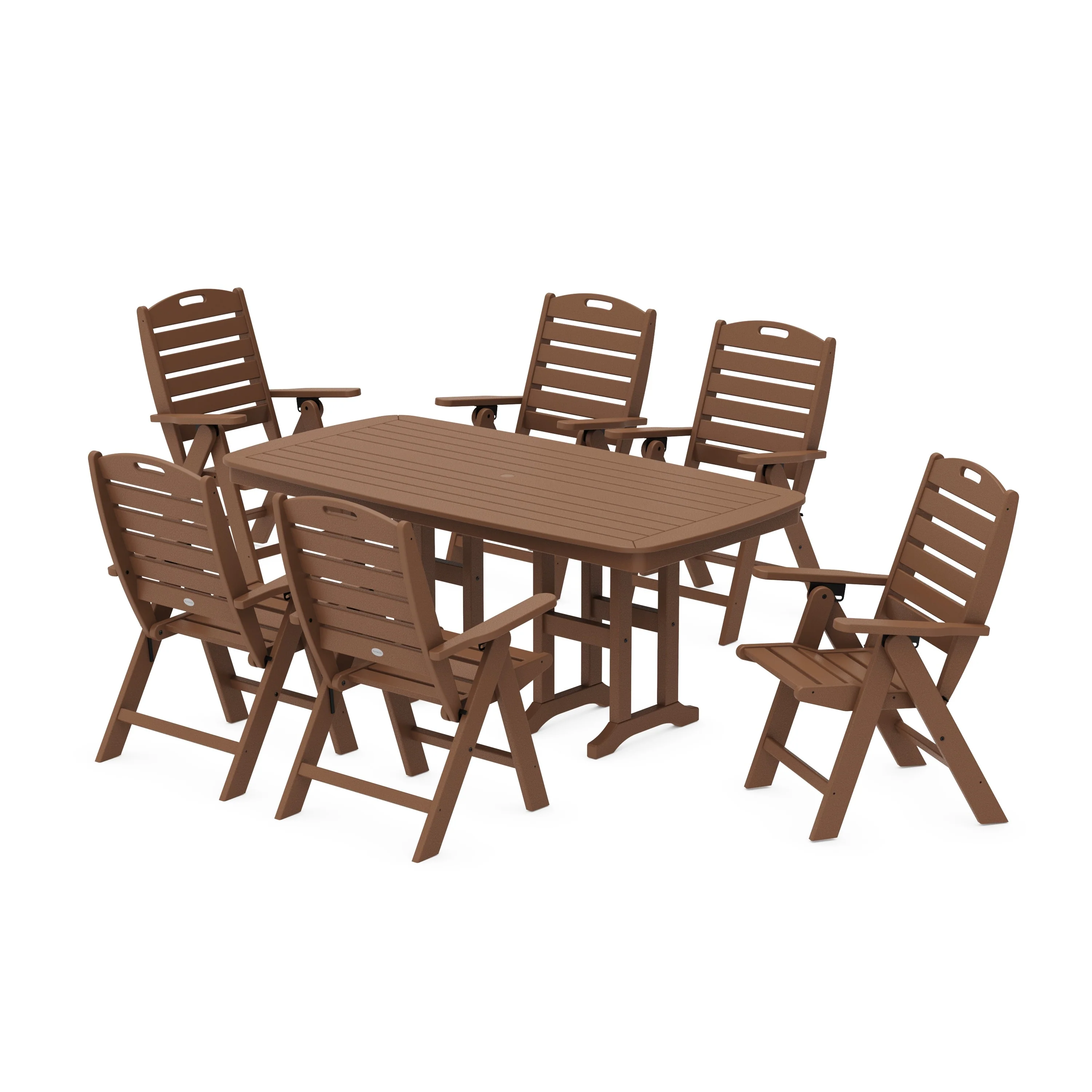 Nautical Folding Highback Chair 7-Piece Dining Set - Image 9
