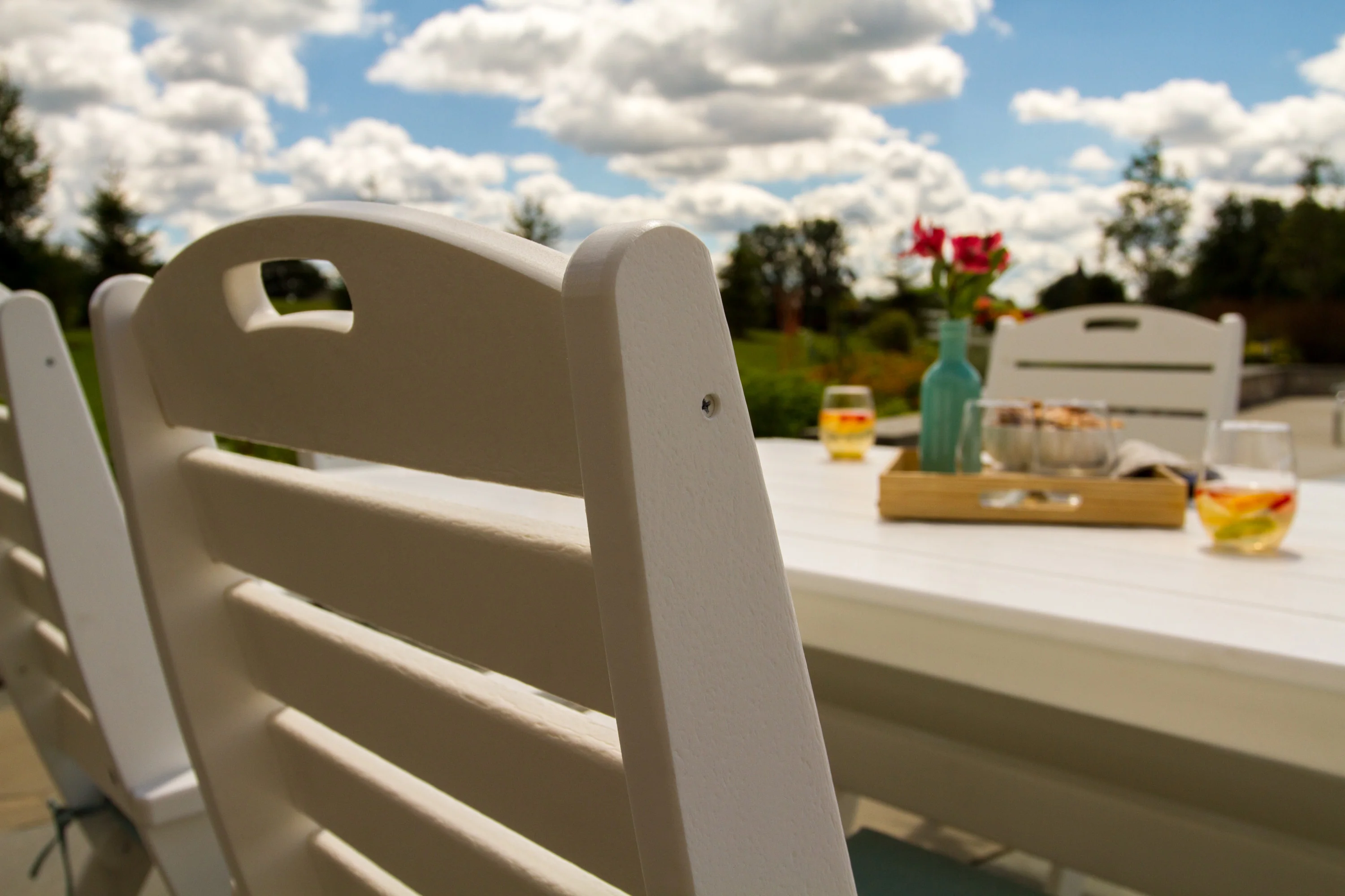 Nautical Folding Highback Chair 7-Piece Dining Set with Trestle Legs - Image 10