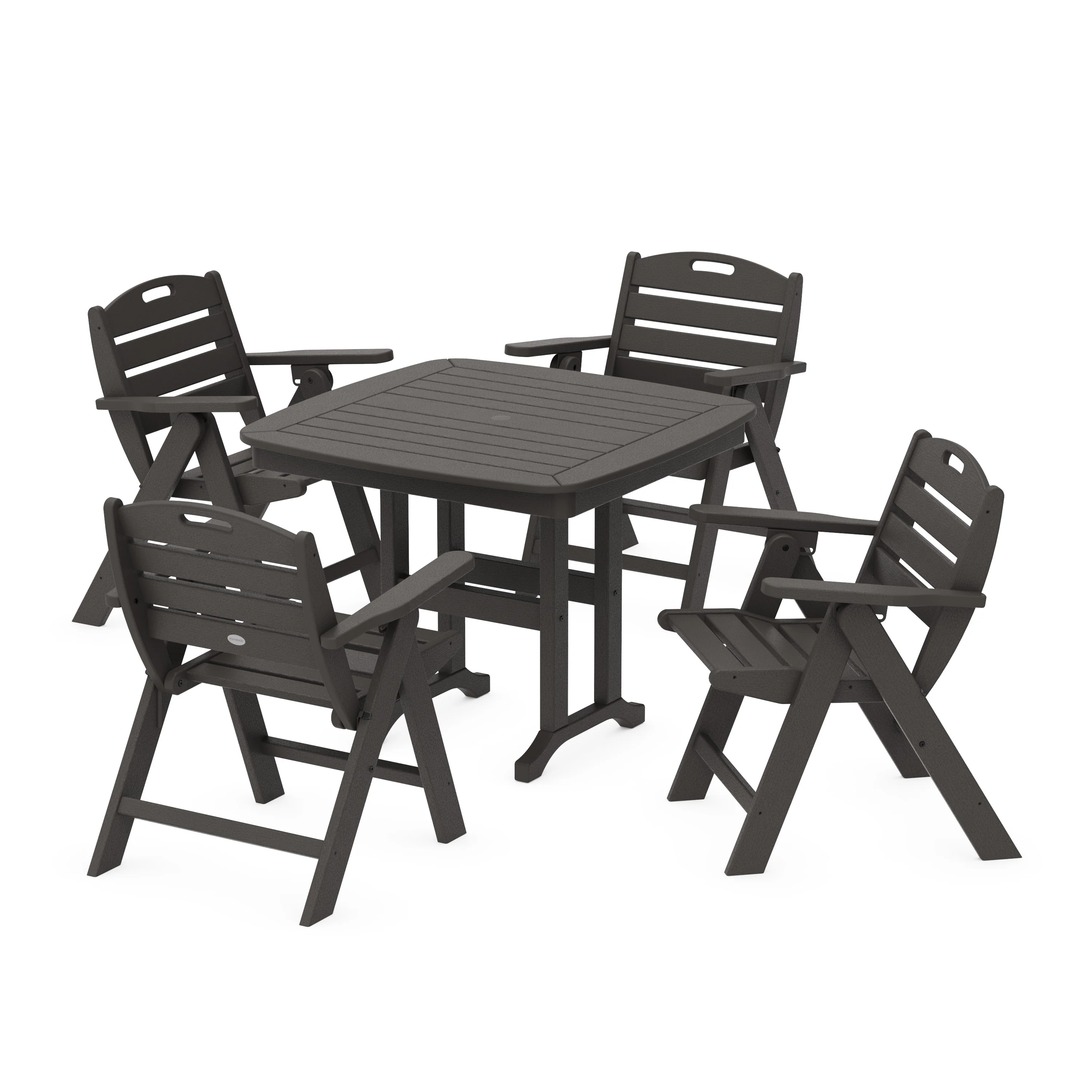 Nautical Folding Lowback Chair 5-Piece Dining Set - Image 11