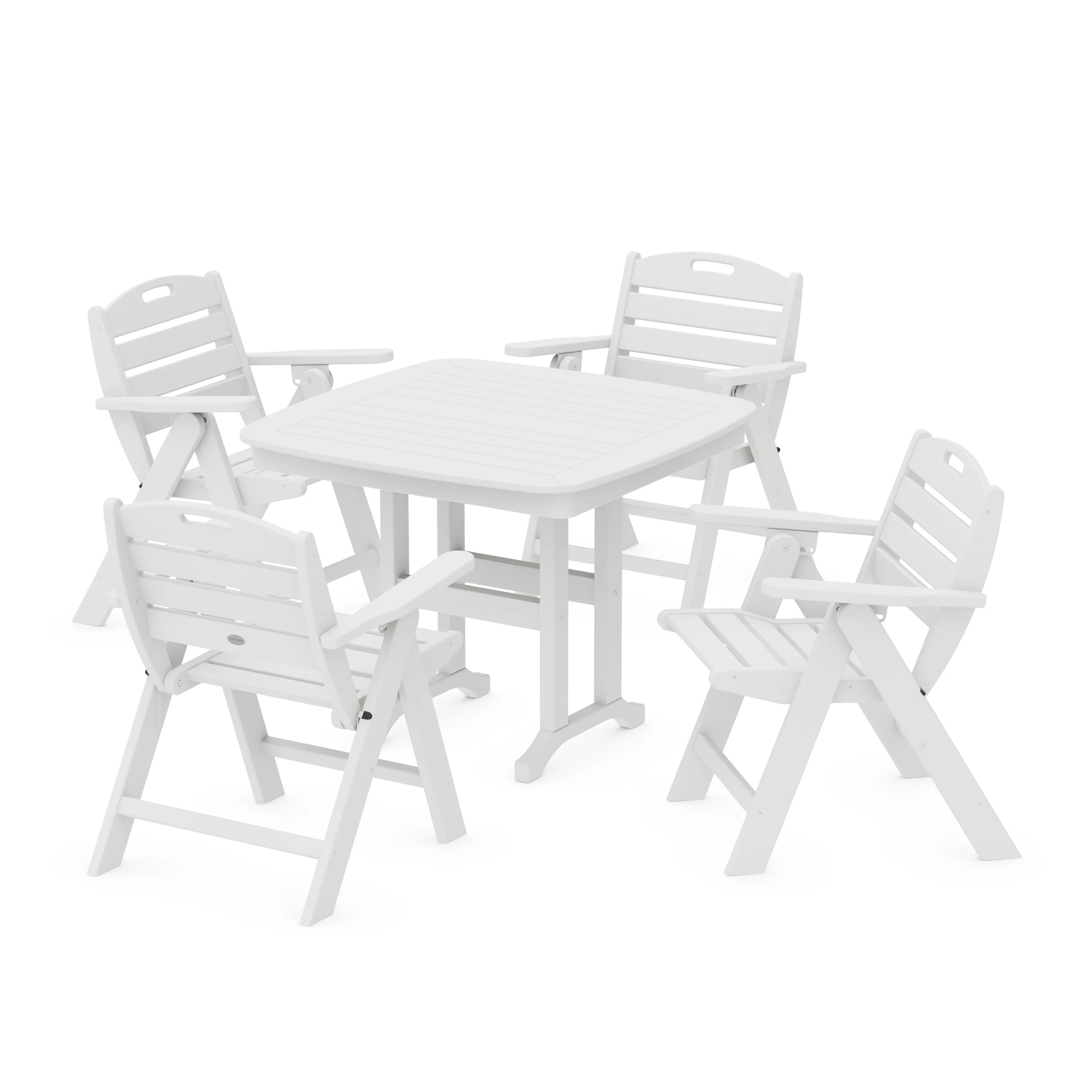 Nautical Folding Lowback Chair 5-Piece Dining Set - Image 4