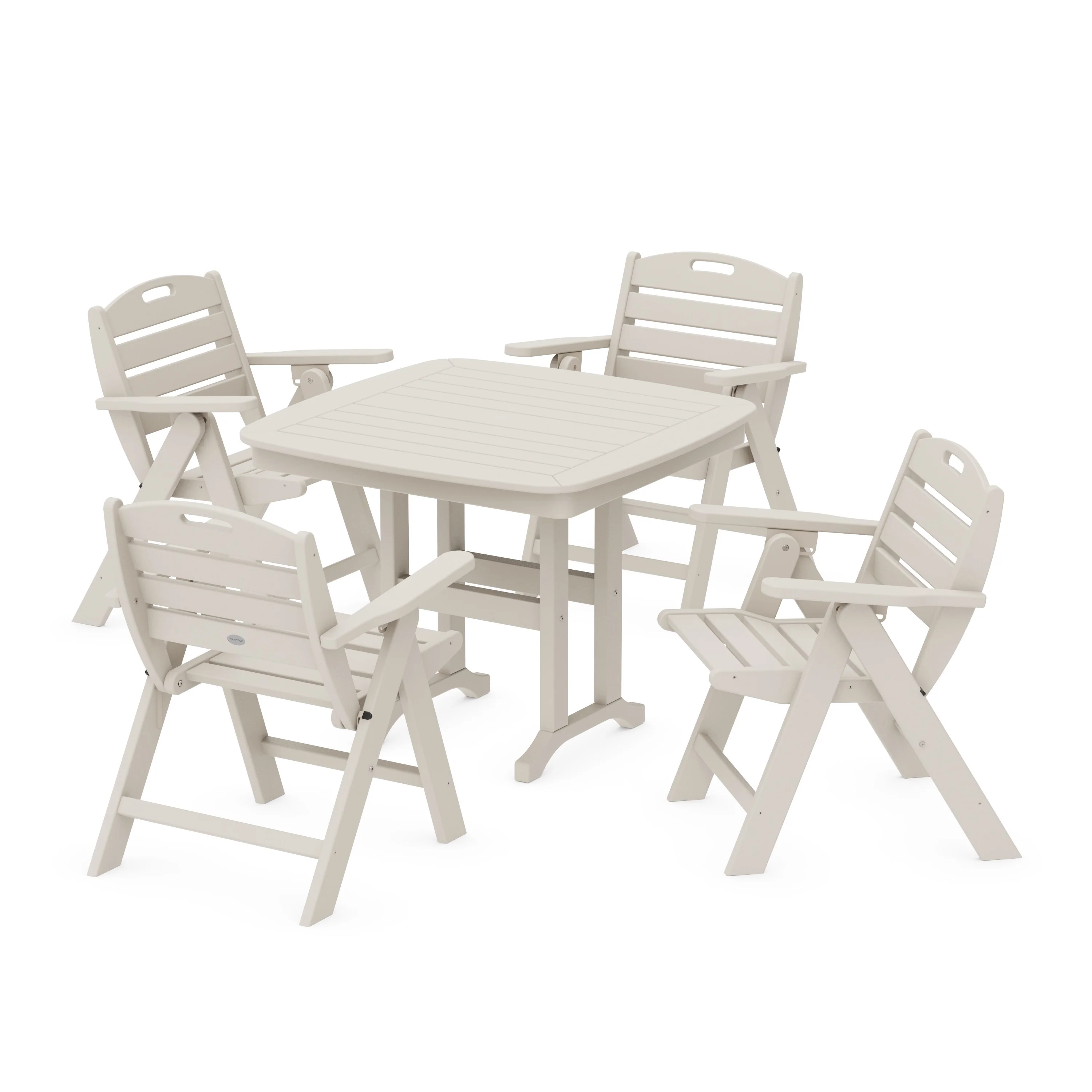 Nautical Folding Lowback Chair 5-Piece Dining Set - Image 7