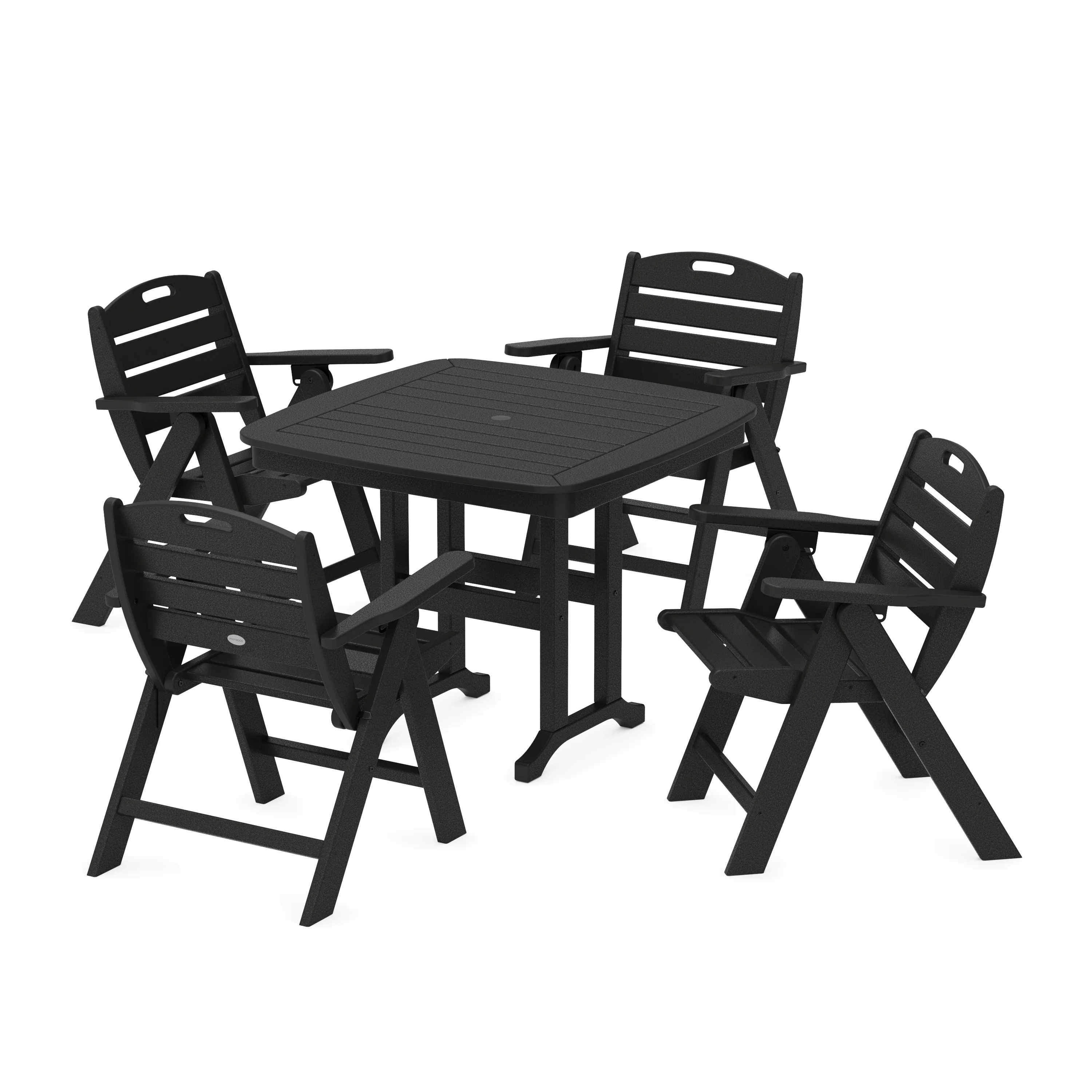 Nautical Folding Lowback Chair 5-Piece Dining Set - Image 9