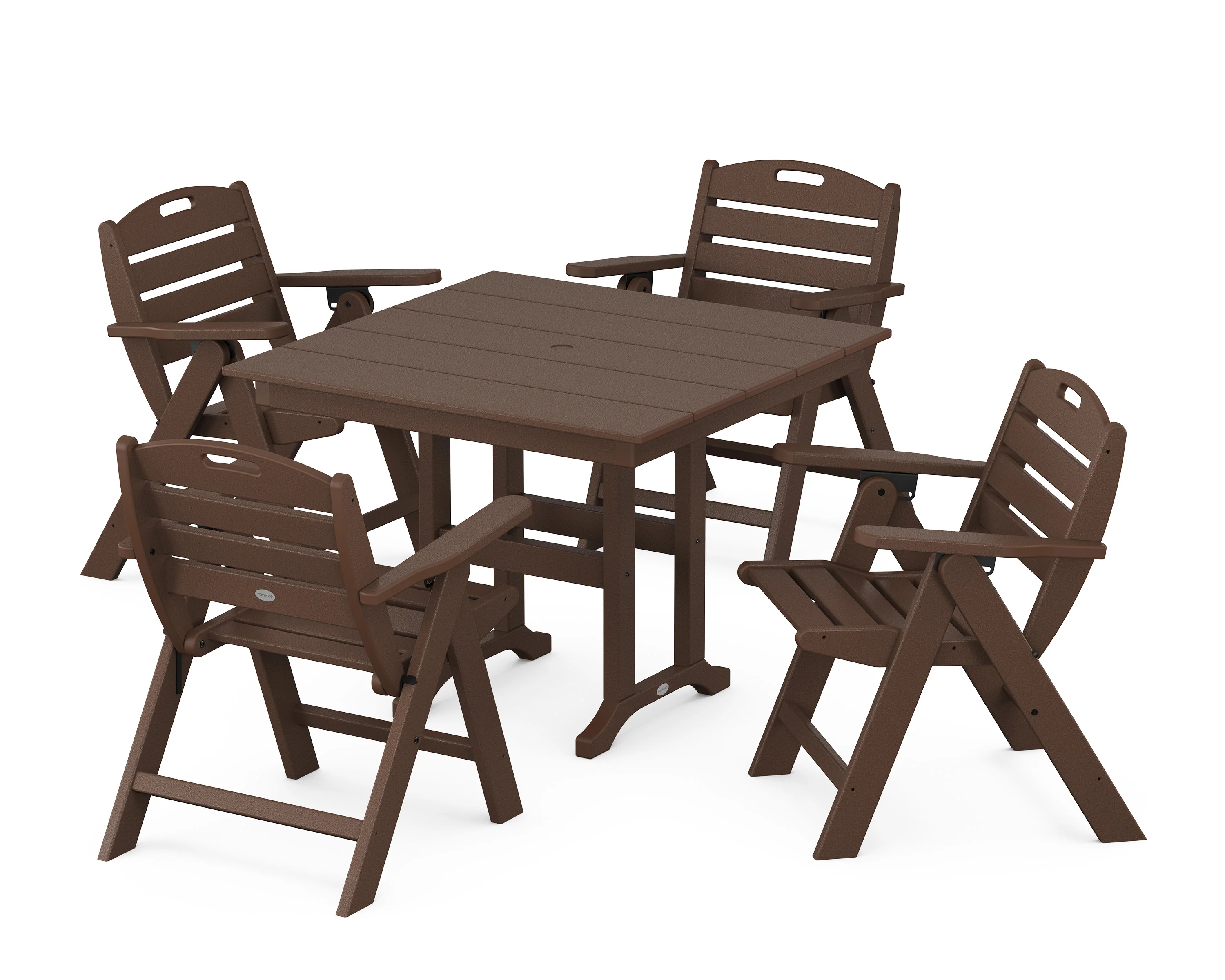 Nautical Folding Lowback Chair 5-Piece Farmhouse Dining Set - Image 10
