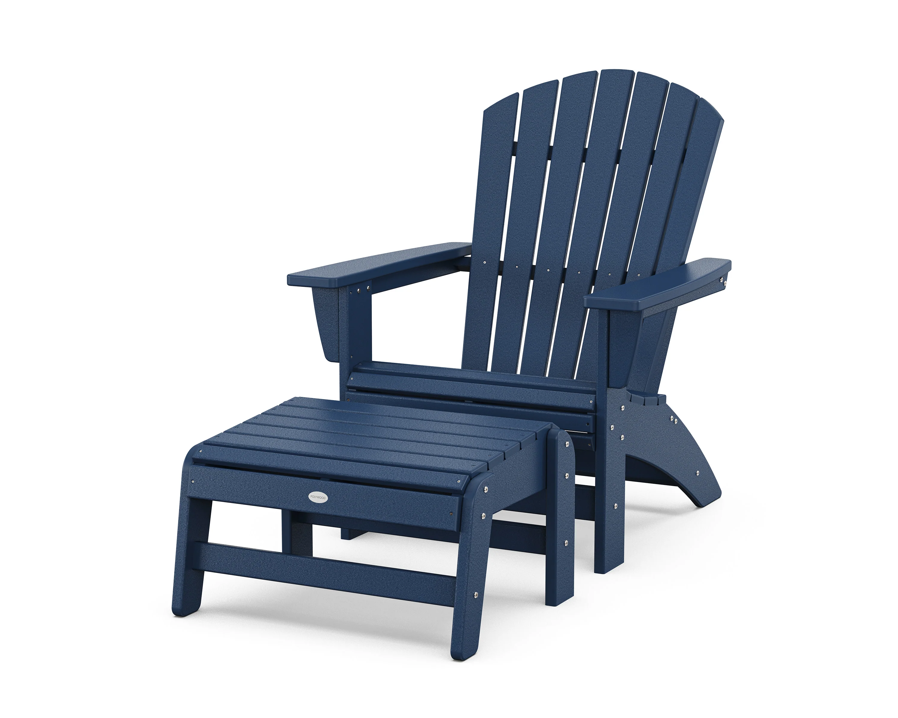 Nautical Grand Adirondack Chair with Ottoman - Image 4