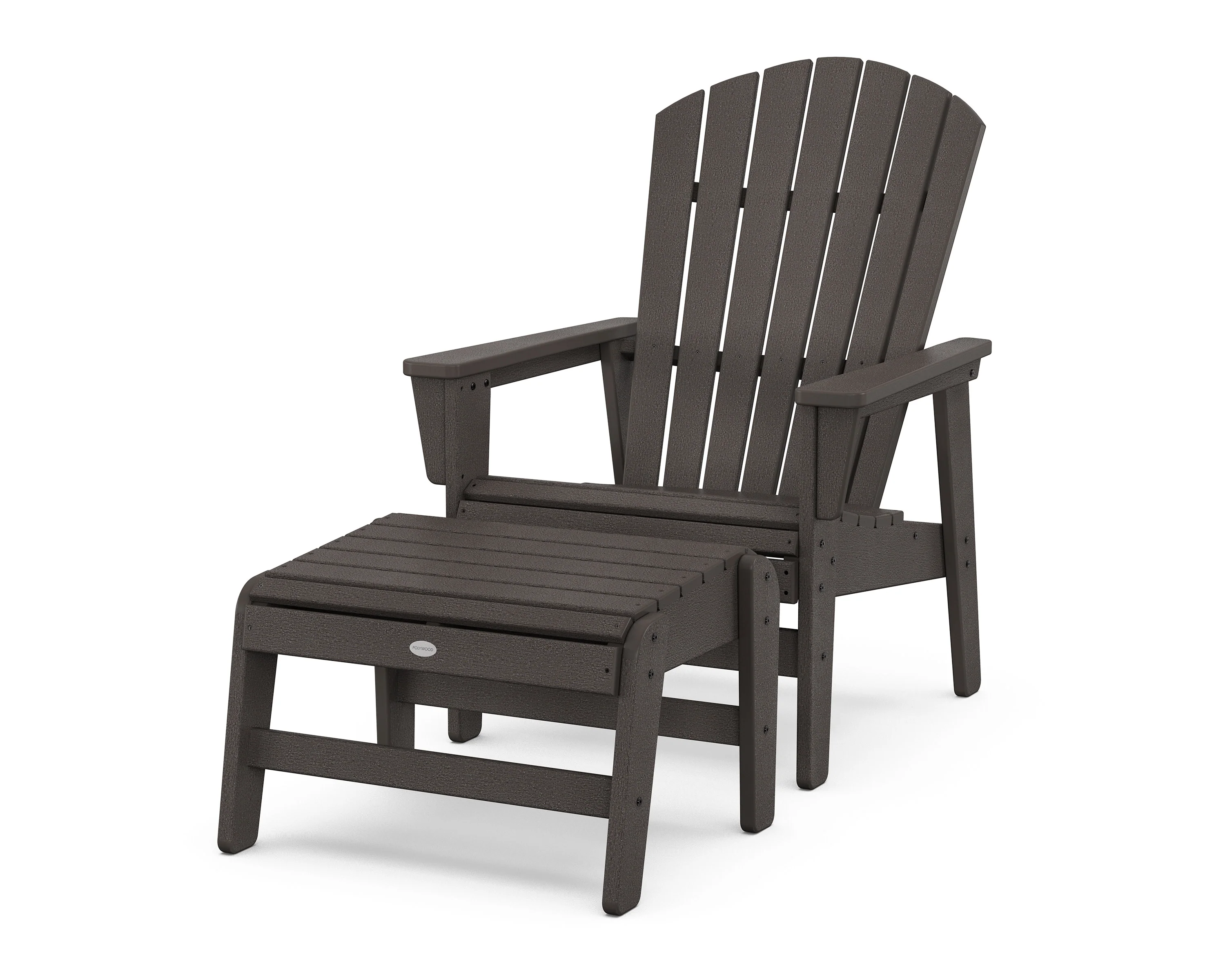 Nautical Grand Upright Adirondack Chair with Ottoman - Image 11