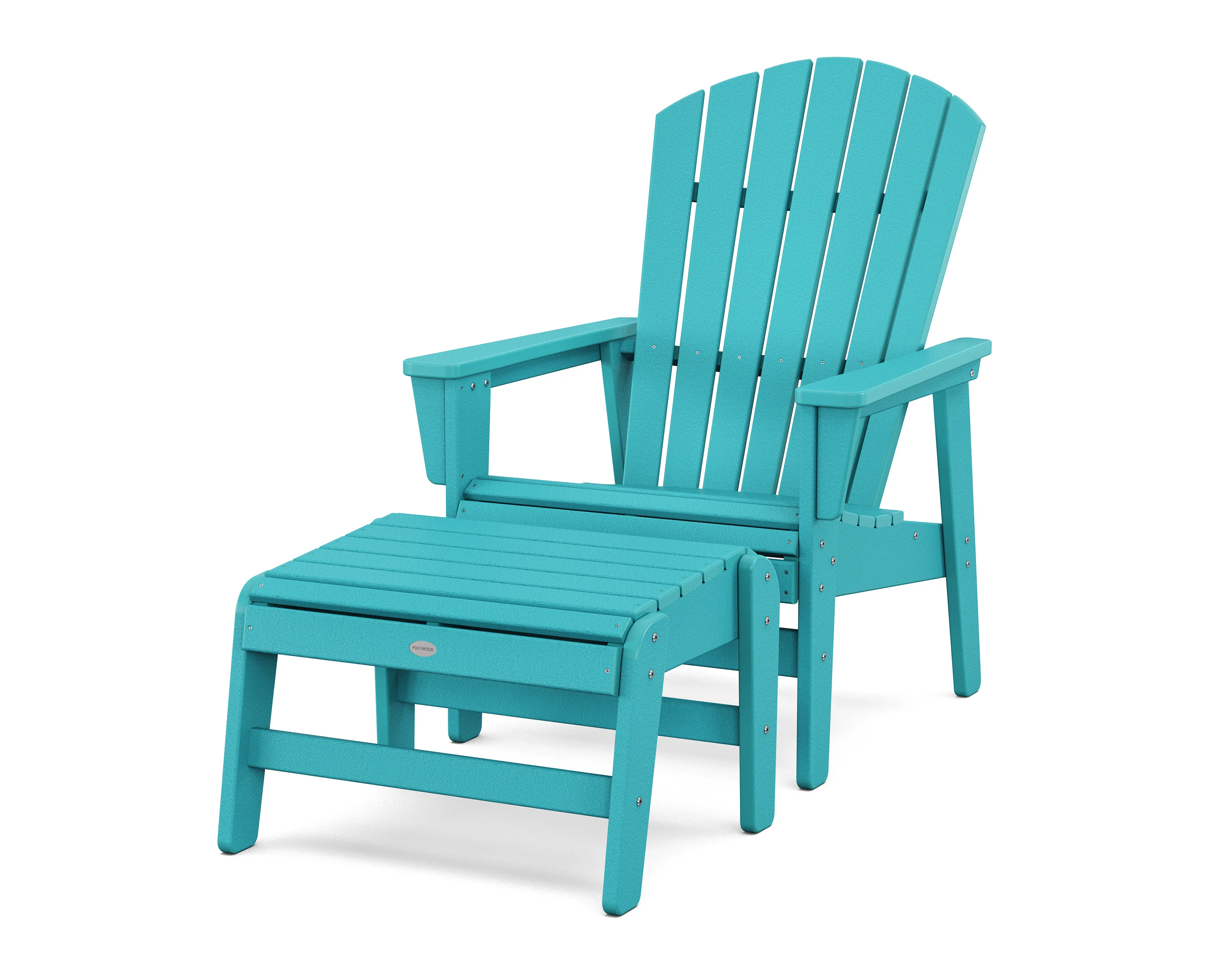 Nautical Grand Upright Adirondack Chair with Ottoman - Image 5