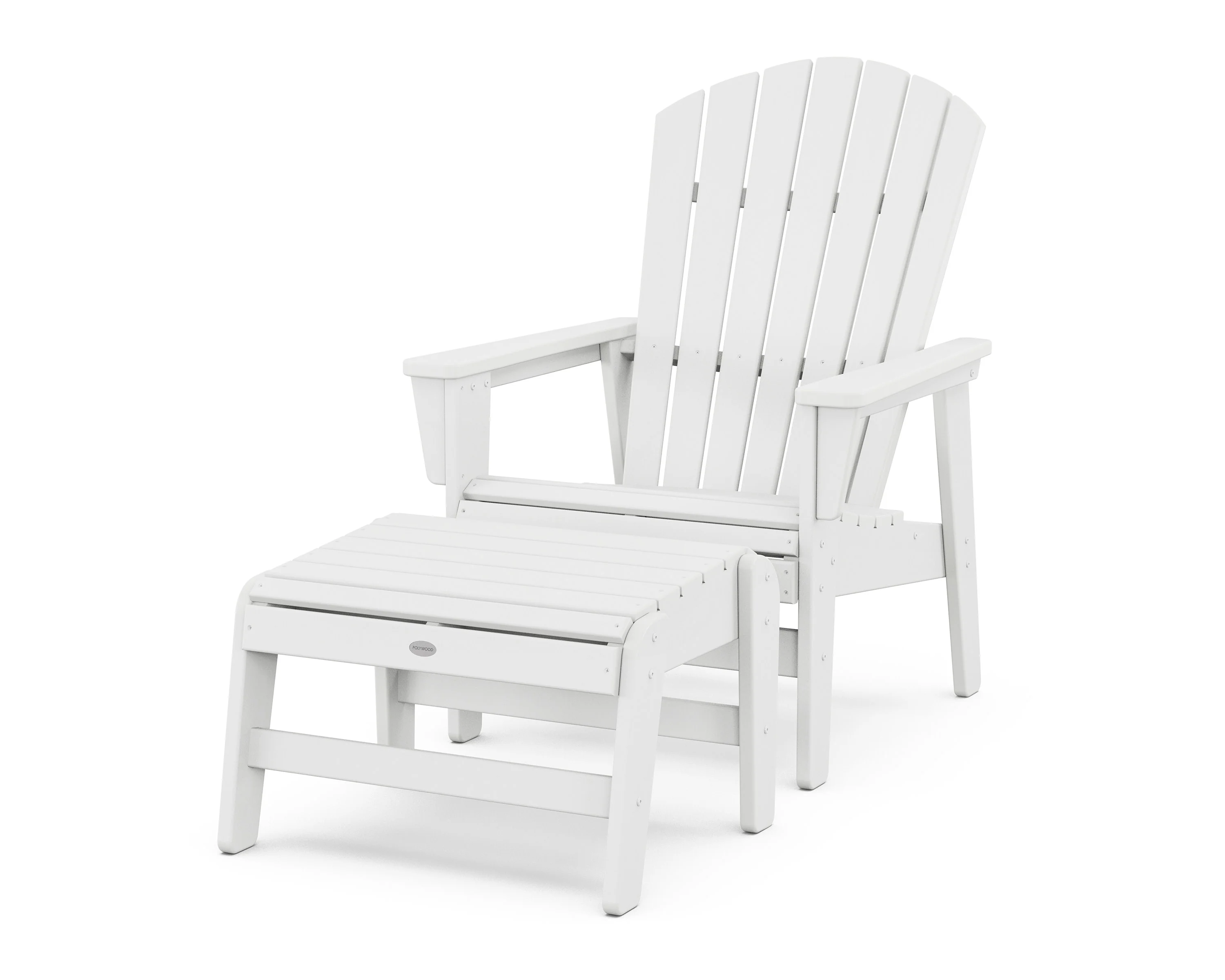 Nautical Grand Upright Adirondack Chair with Ottoman - Image 7