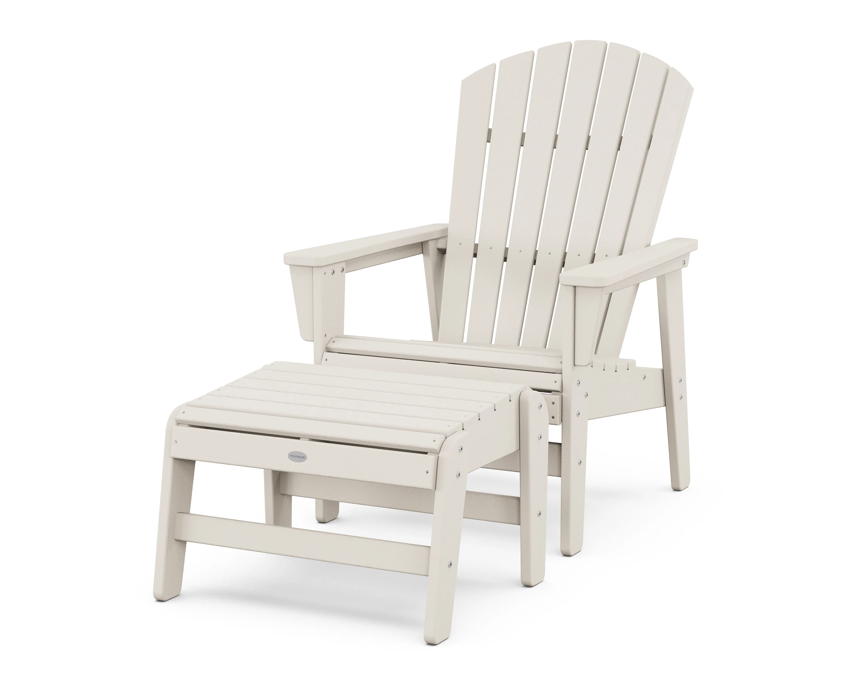 Nautical Grand Upright Adirondack Chair with Ottoman - Image 8
