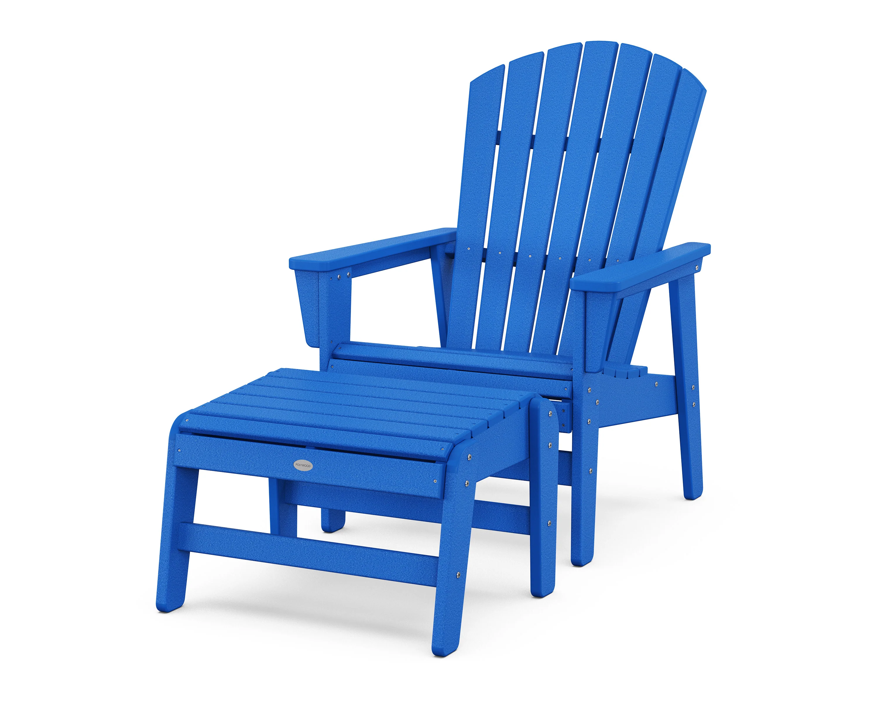 Nautical Grand Upright Adirondack Chair with Ottoman - Image 9