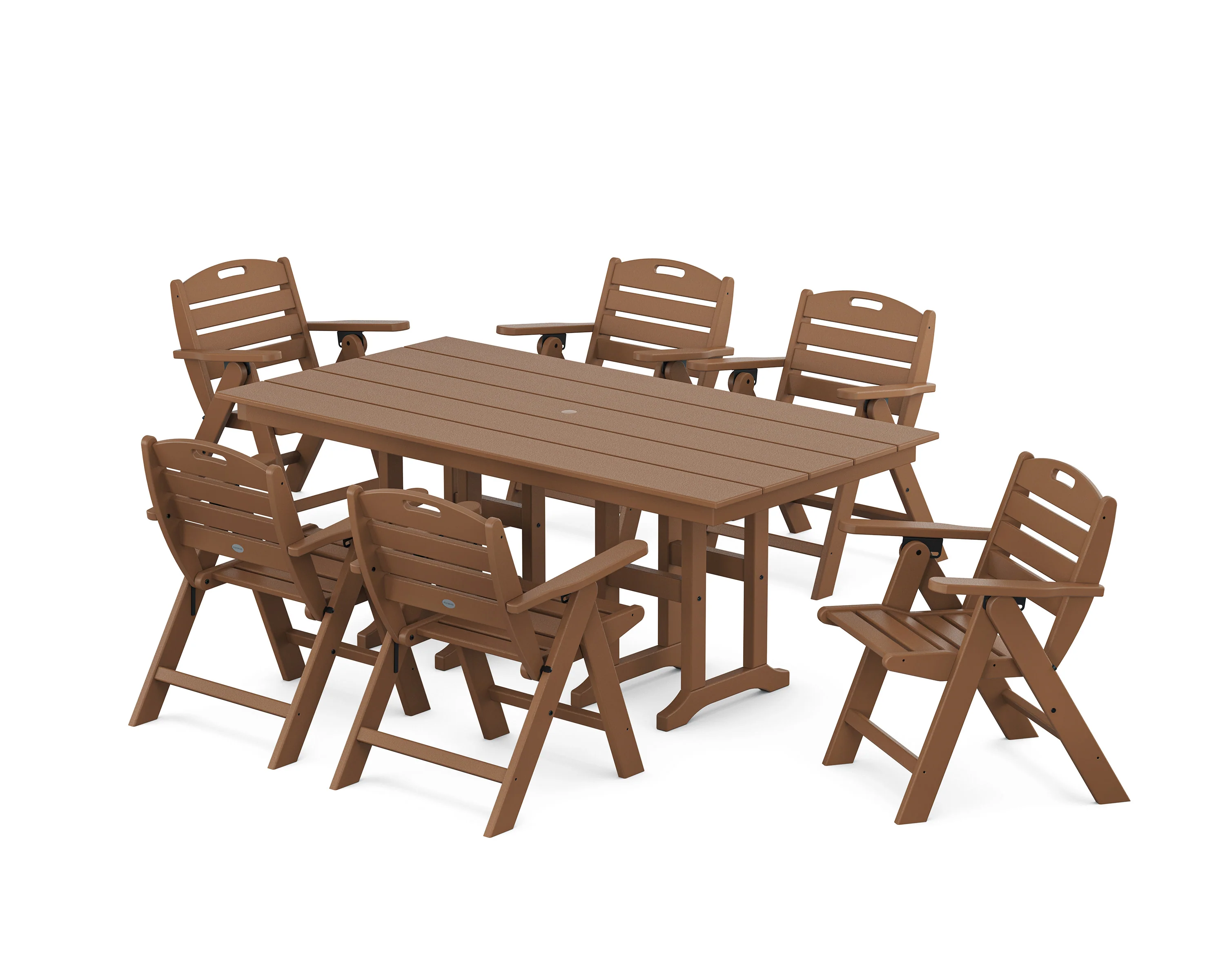 Nautical Lowback 7-Piece Farmhouse Dining Set - Image 8