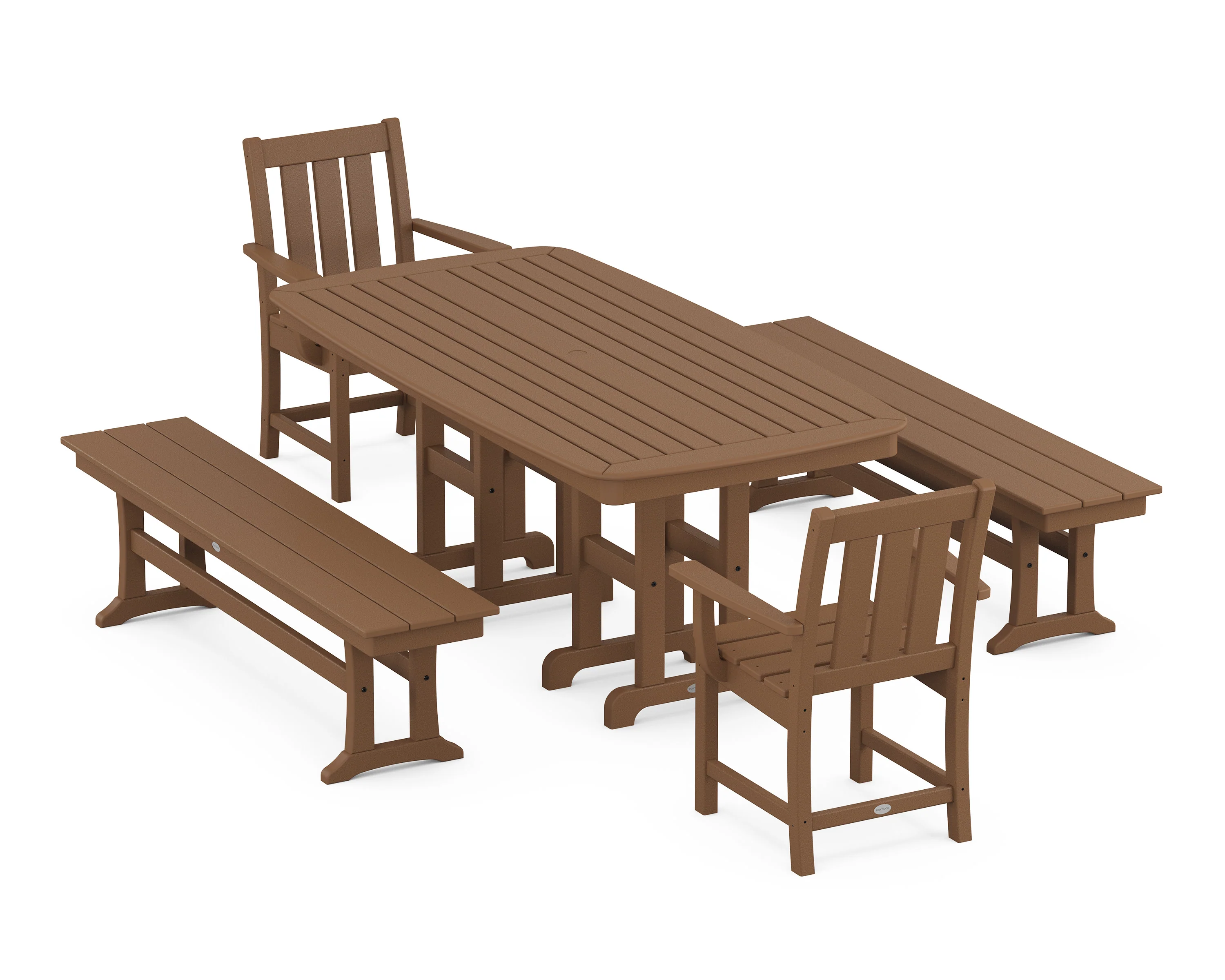 Oxford 5-Piece Dining Set with Benches - Image 7