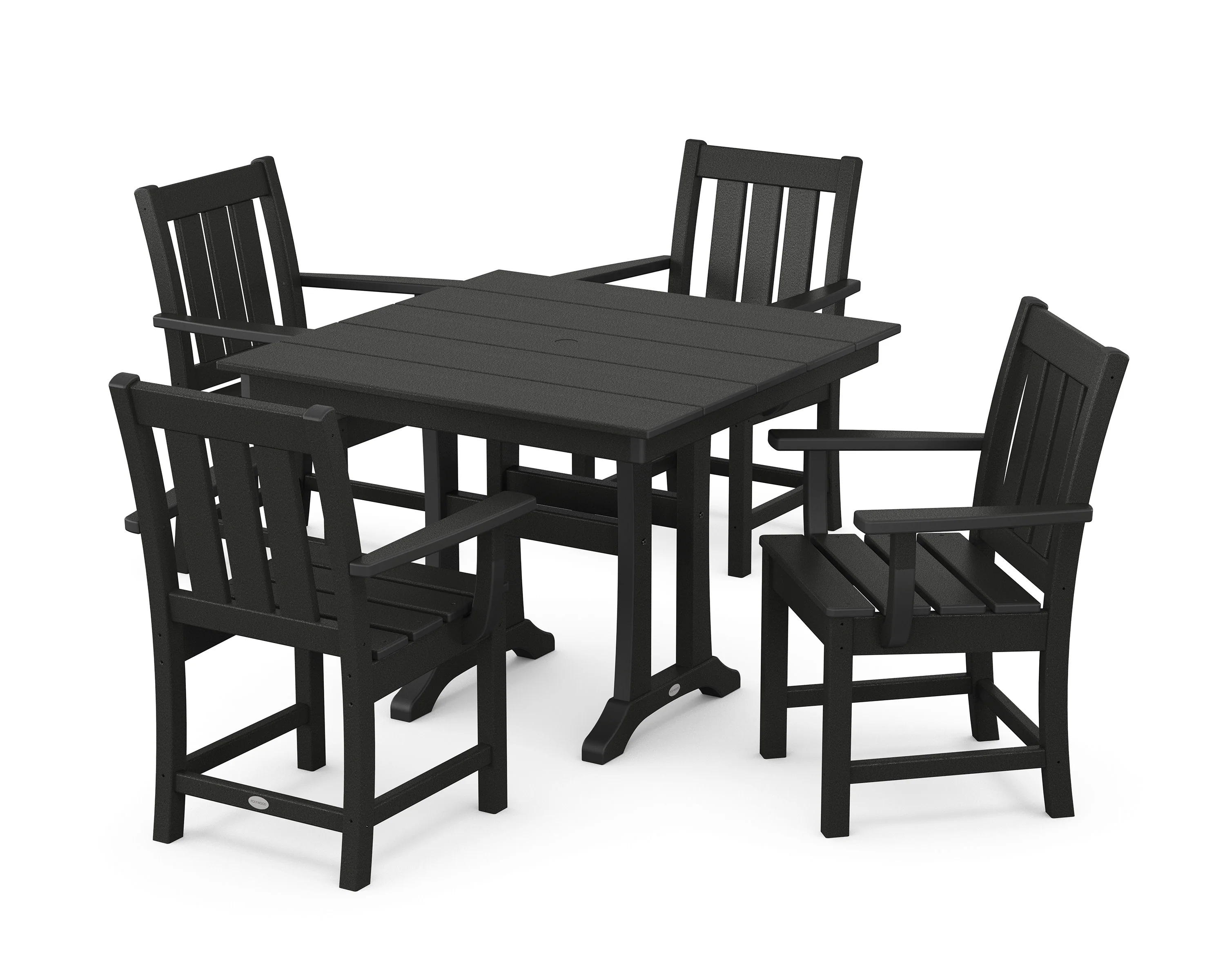 Oxford 5-Piece Farmhouse Dining Set with Trestle Legs - Image 6